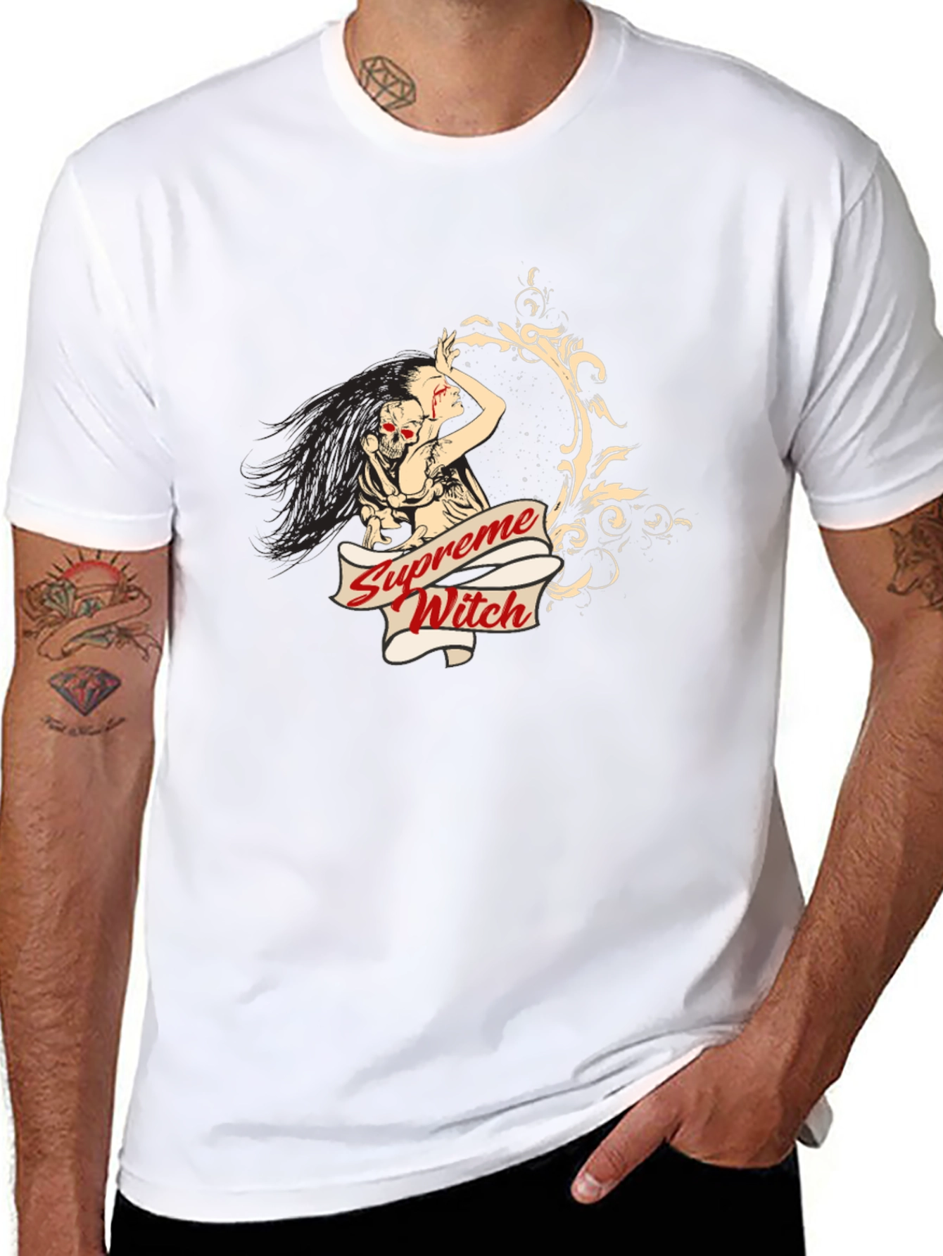 Supreme Witch Graphic Tee - Unisex Black T-Shirt