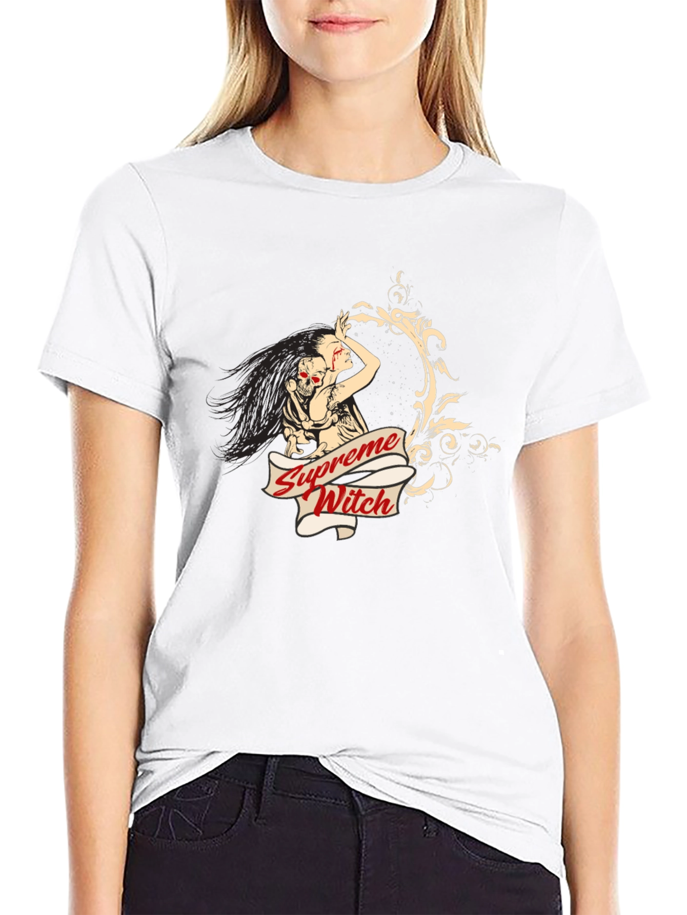Supreme Witch Graphic Tee - Unisex Black T-Shirt