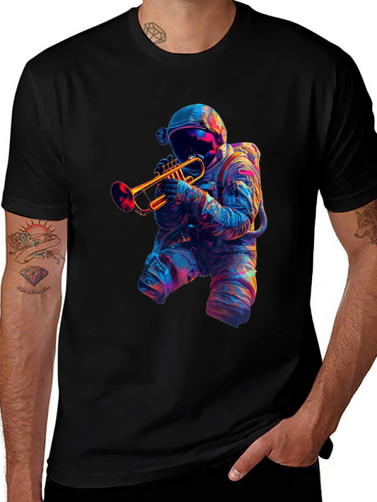 Astronaut Trumpet Player Graphic T-Shirt