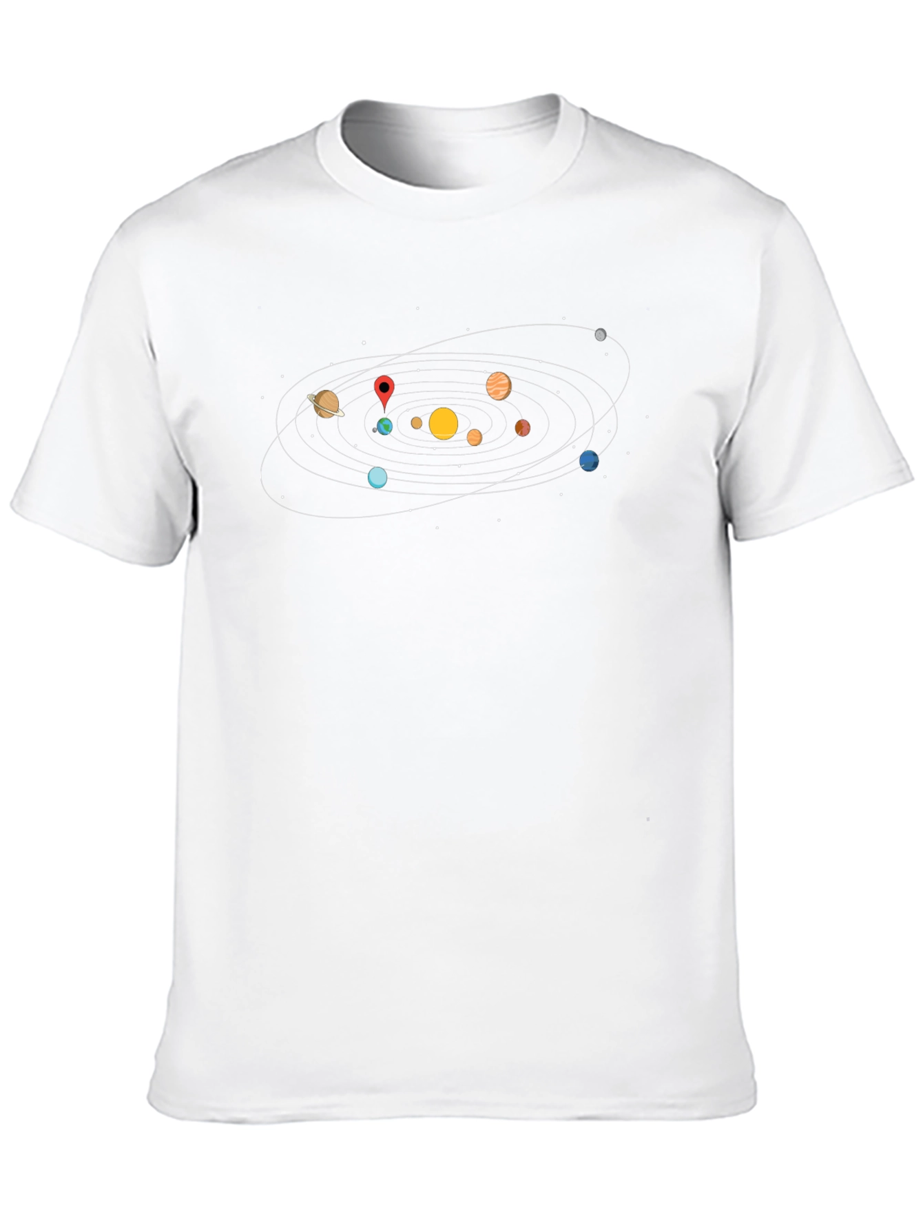 Solar System T-Shirt - Black Planets Graphic Tee