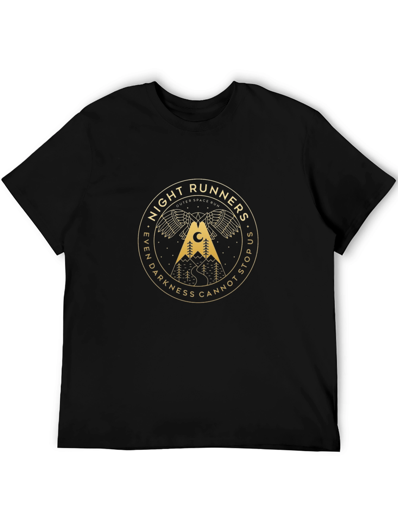 Night Runners Outer Space Run Black T-Shirt