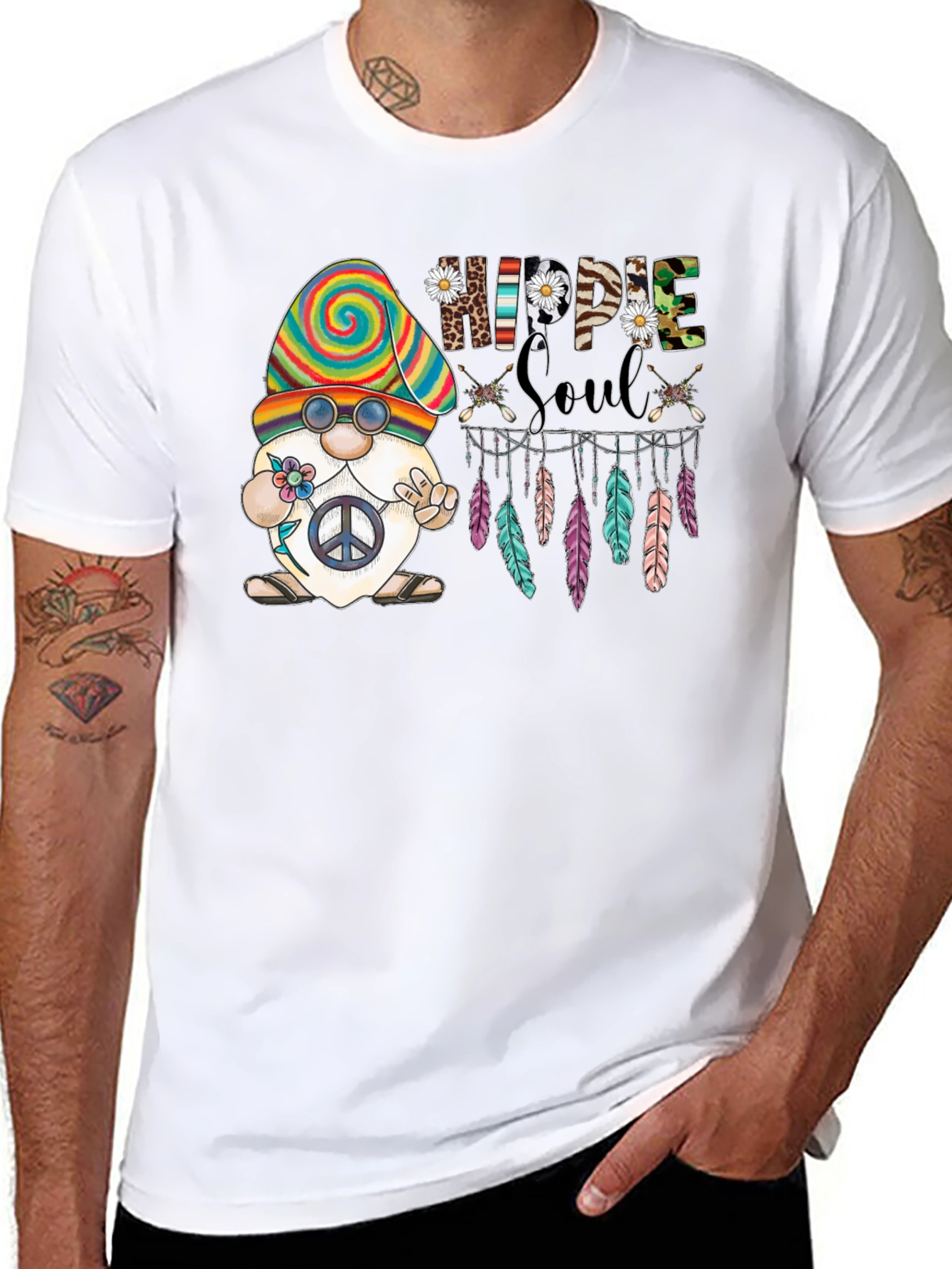 Hippie Soul Gnome Tee - Peace and Love
