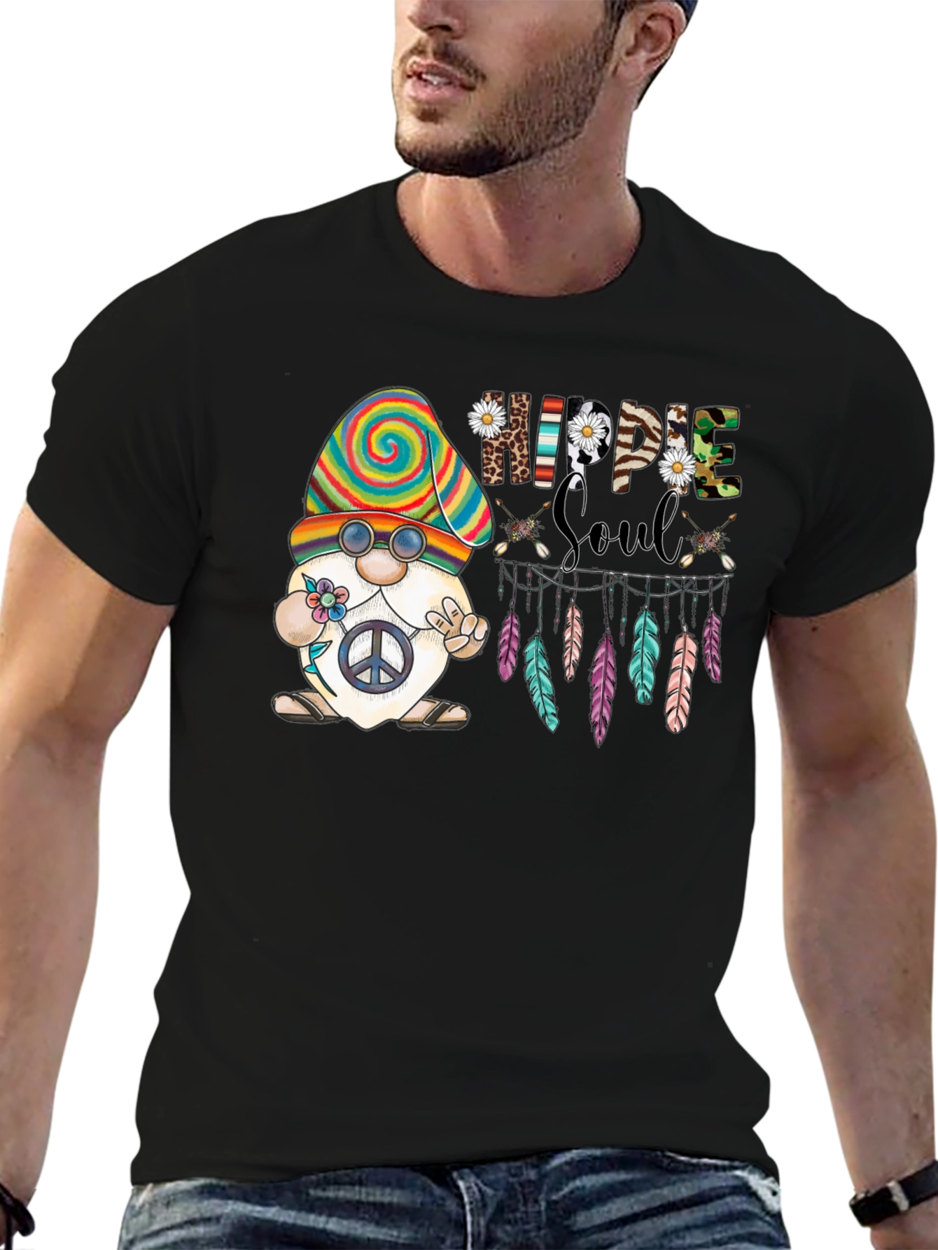 Hippie Soul Gnome Tee - Peace and Love