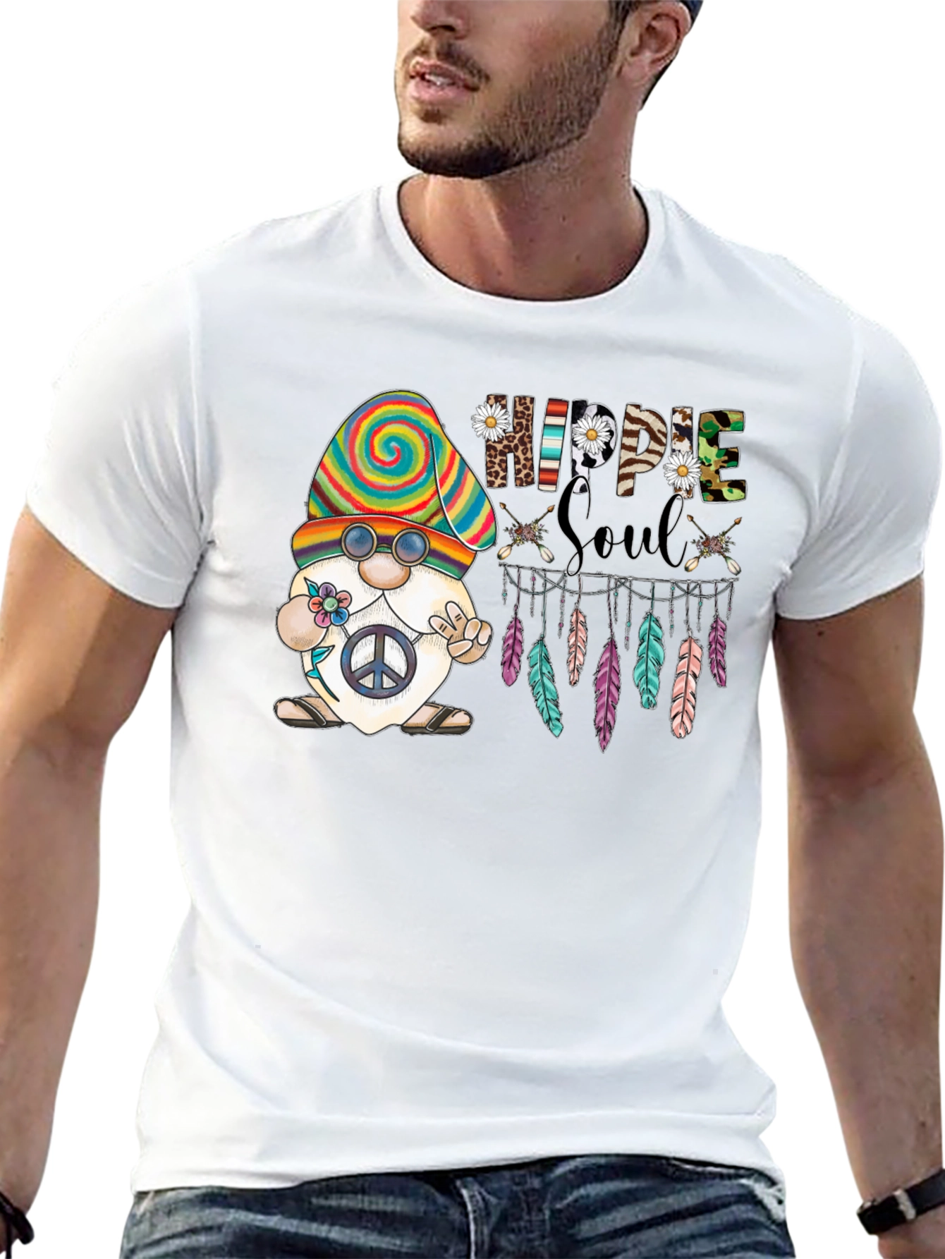 Hippie Soul Gnome Tee - Peace and Love