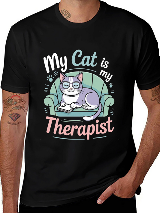My Cat is My Therapist T-Shirt - Cute Cat Lover Tee