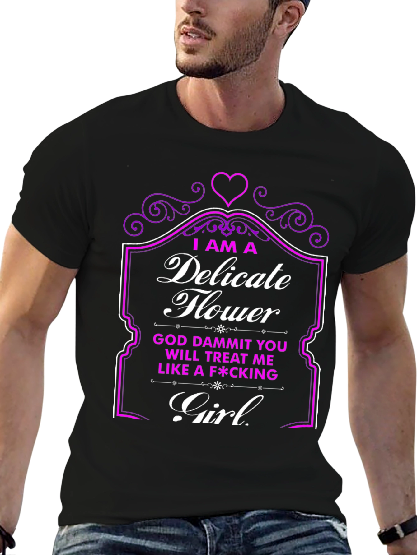 Delicate Flower Novelty Graphic T-Shirt