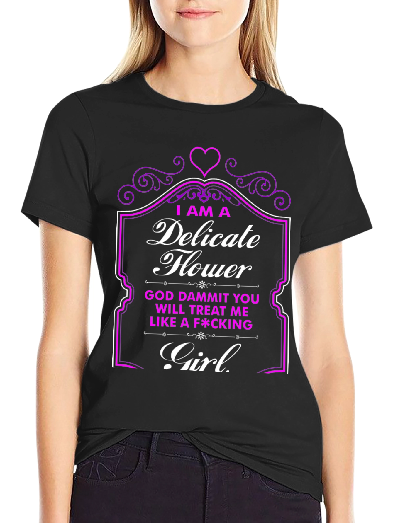 Delicate Flower Novelty Graphic T-Shirt