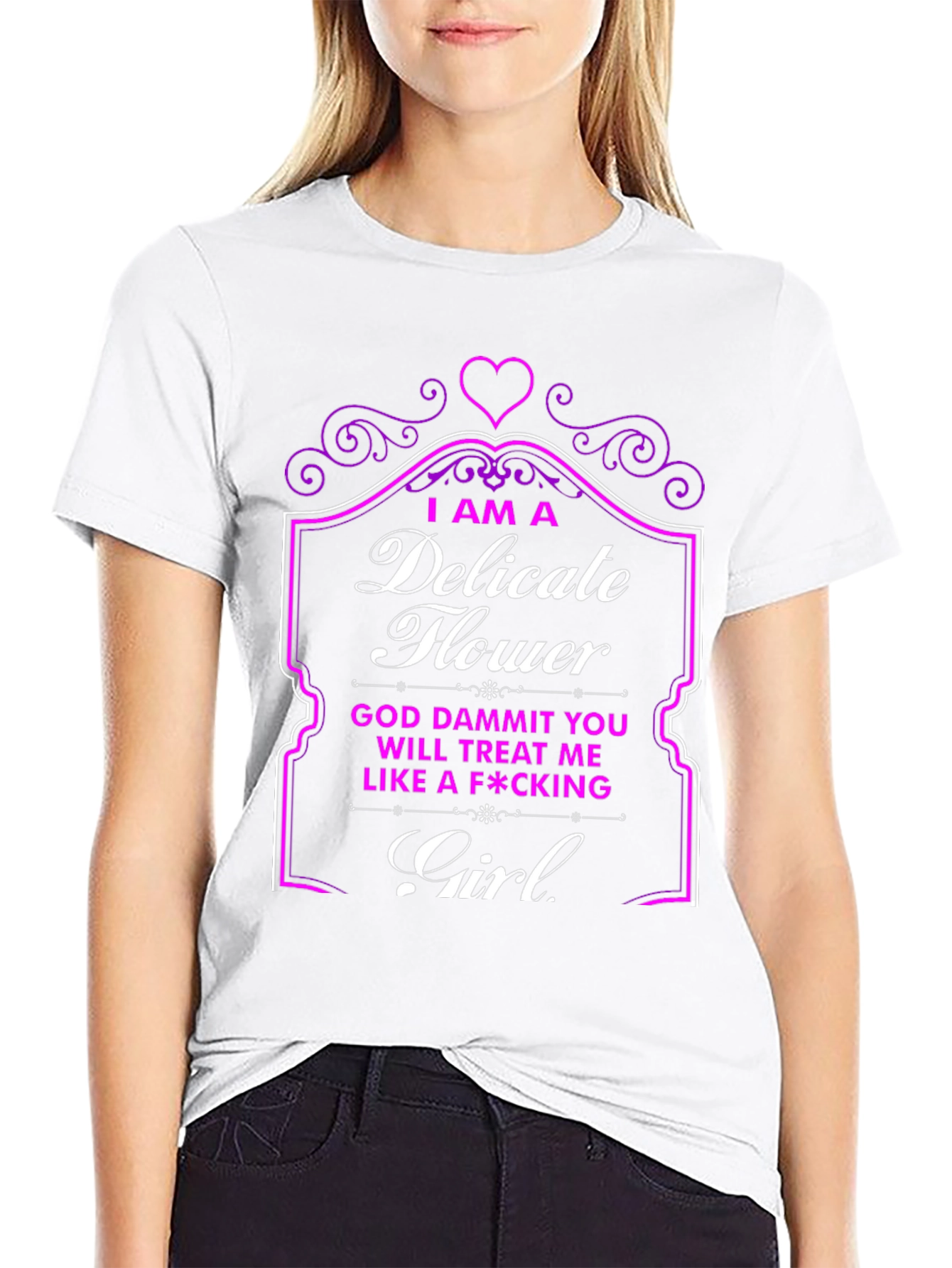 Delicate Flower Novelty Graphic T-Shirt
