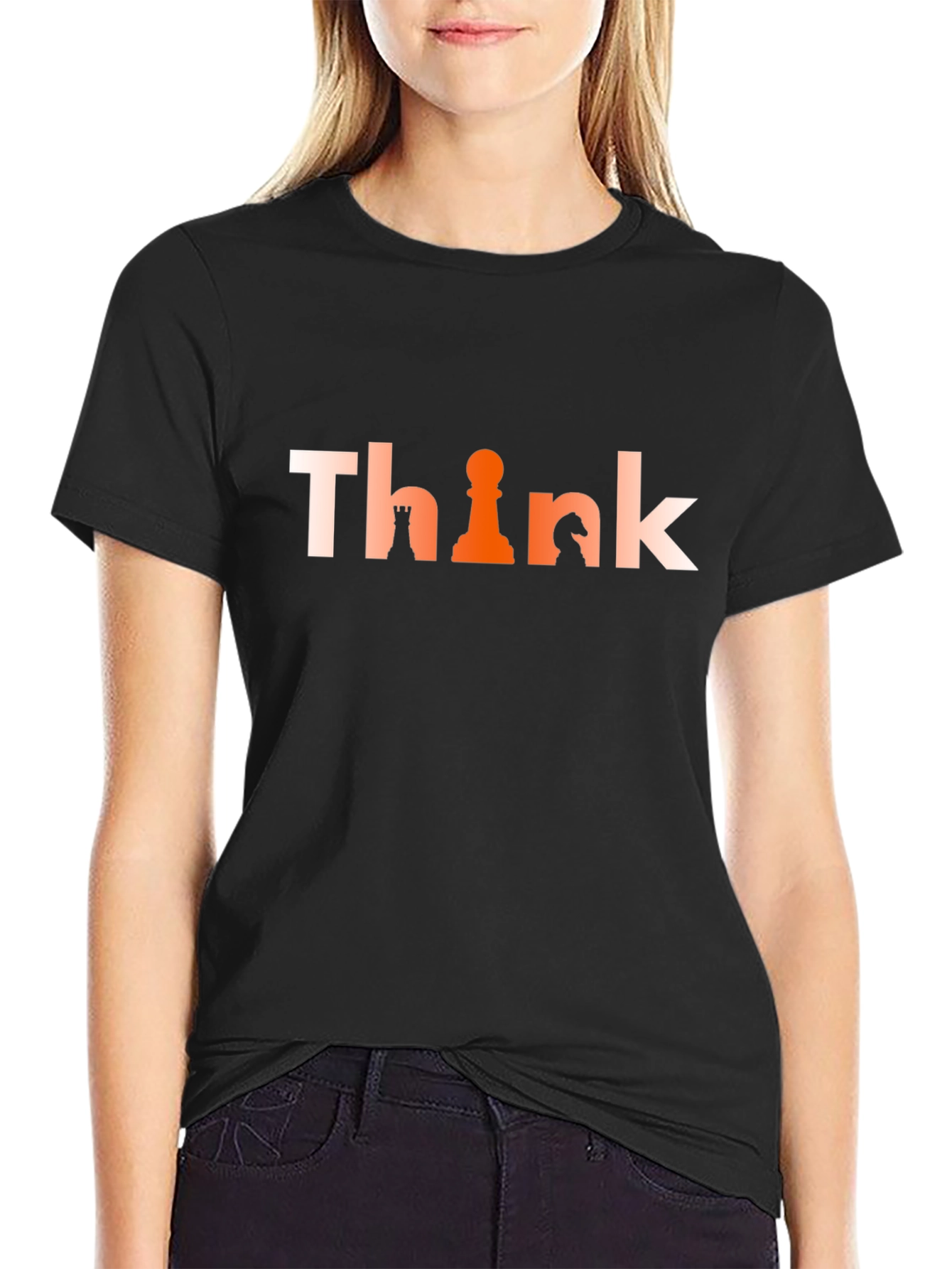 Think Chess Piece Graphic Tee - Strategy T-Shirt