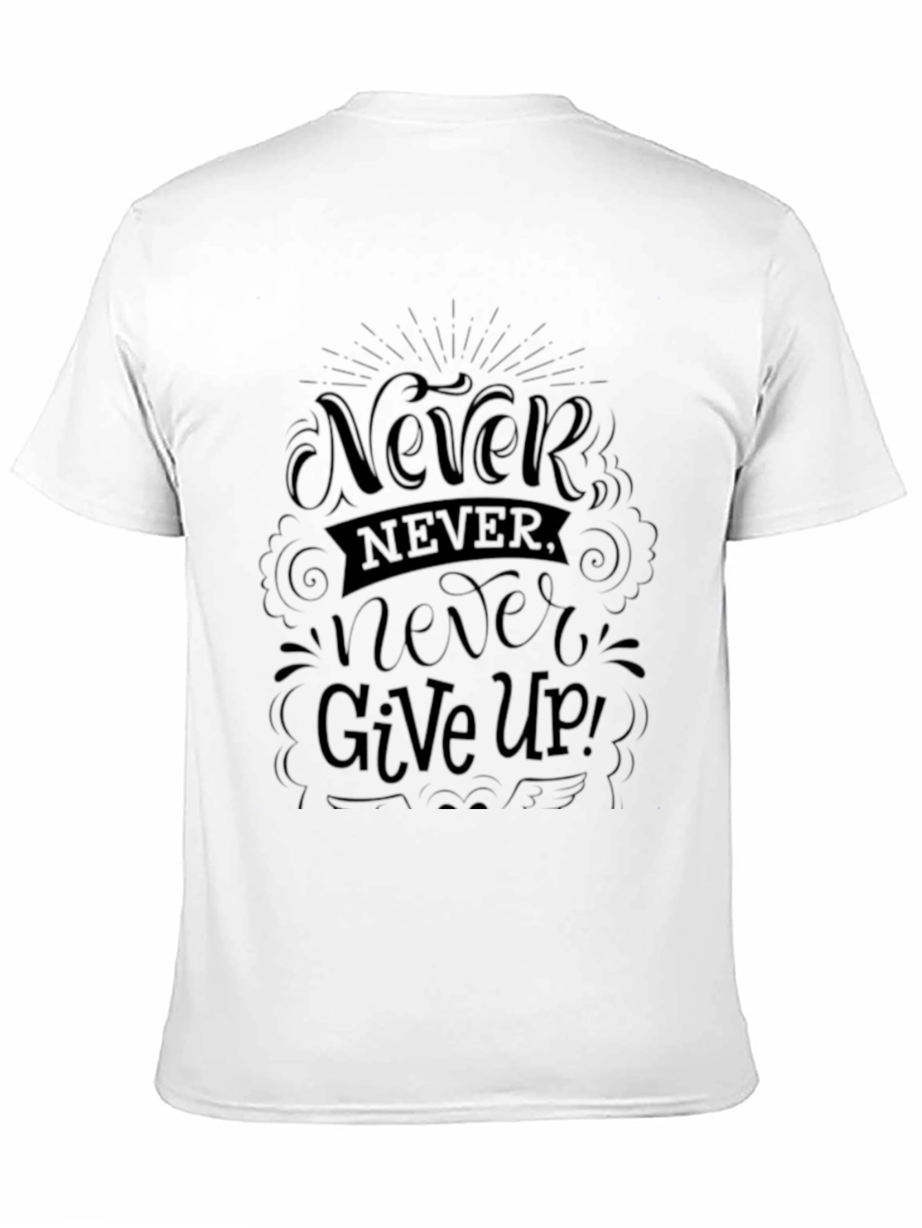 Never Give Up Graphic Tee - Black T-Shirt
