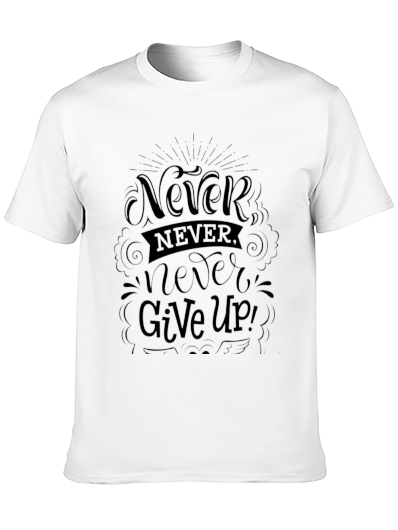 Never Give Up Graphic Tee - Black T-Shirt