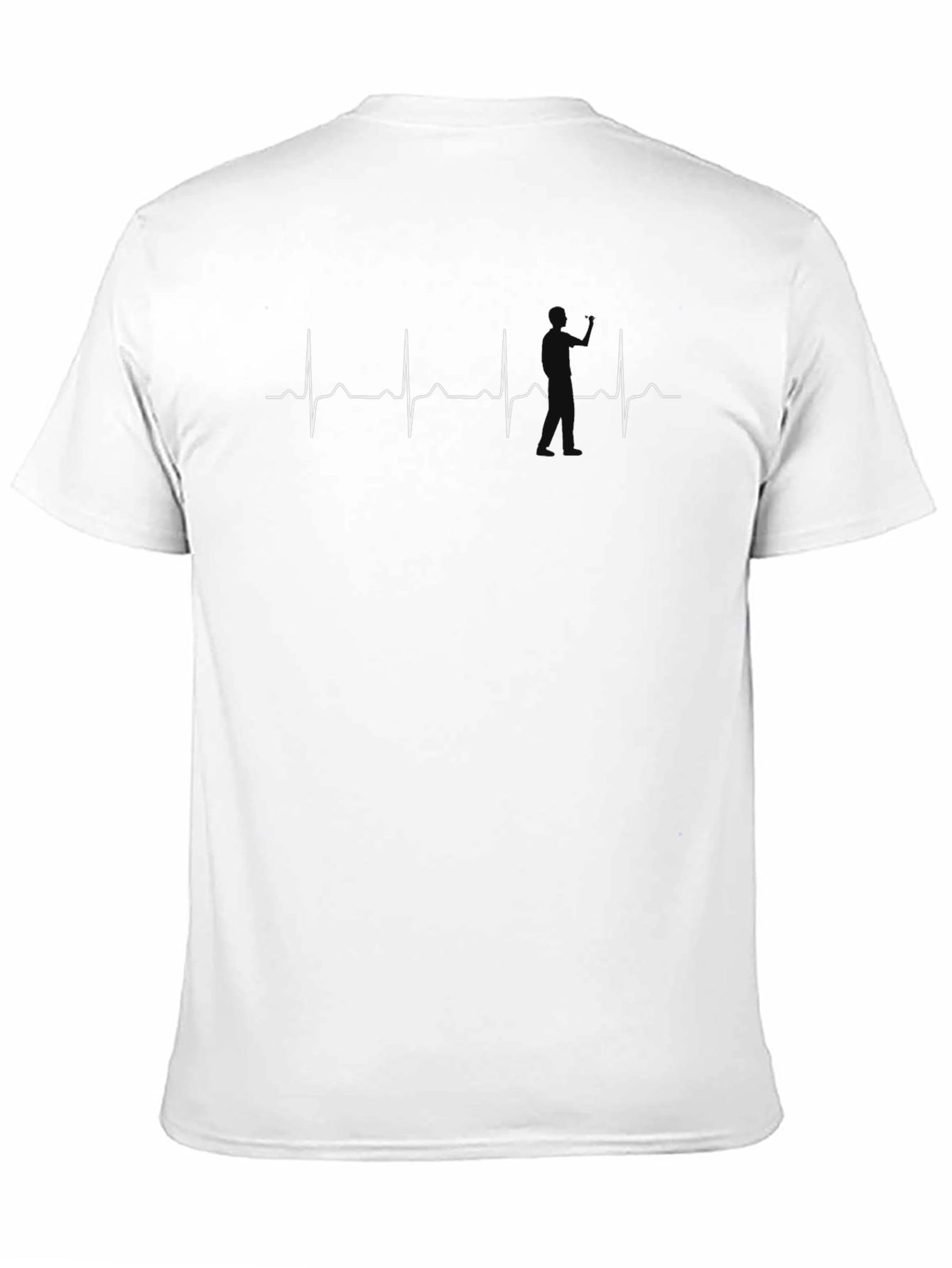 Golfer Heartbeat Graphic Tee - Black Cotton