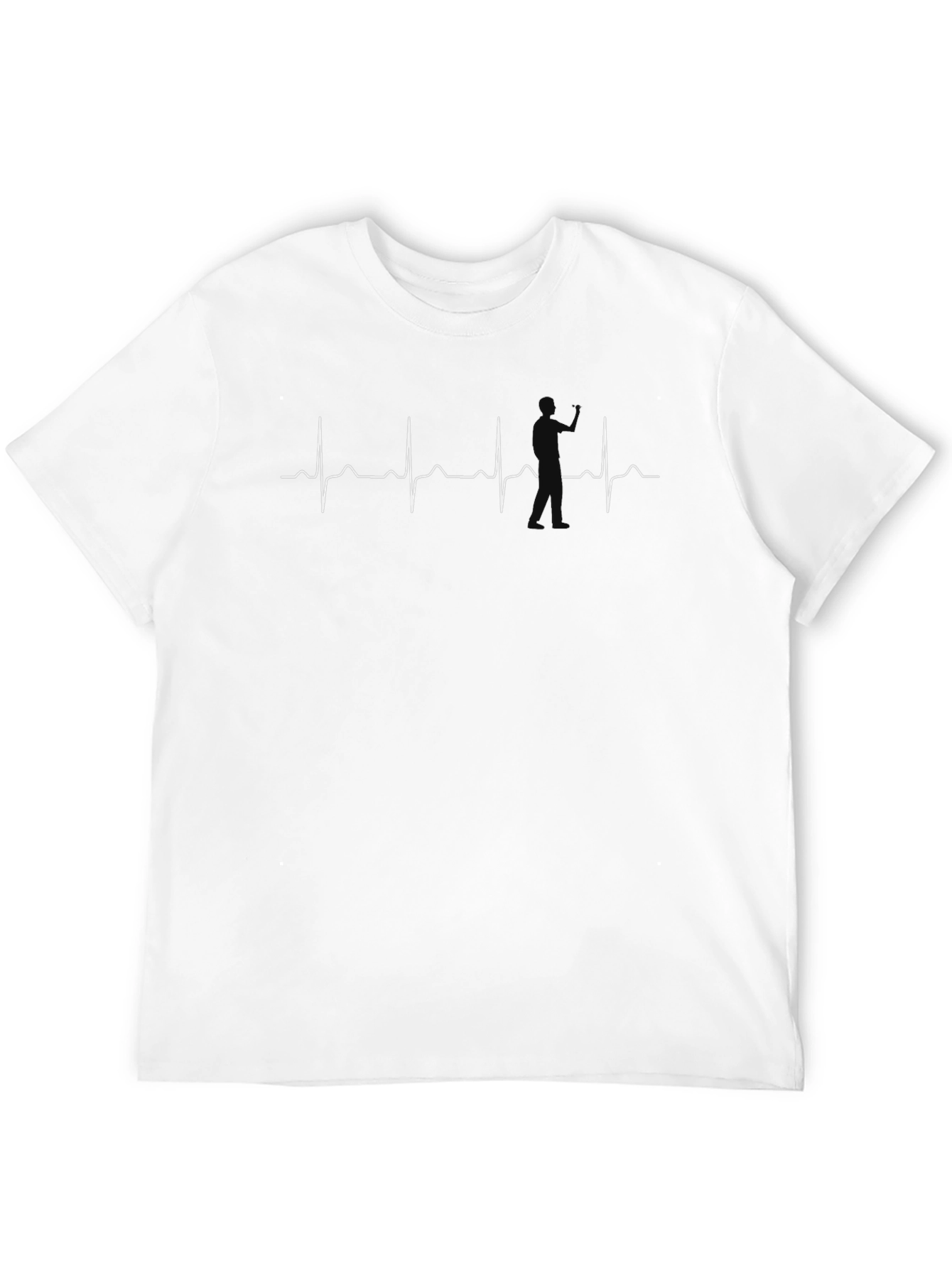 Golfer Heartbeat Graphic Tee - Black Cotton