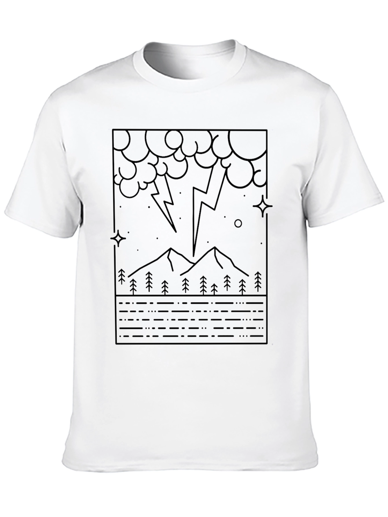 Geometric Lightning Mountain Graphic Tee