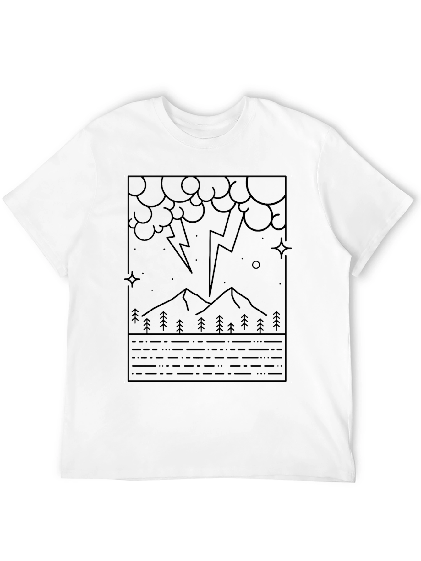Geometric Lightning Mountain Graphic Tee