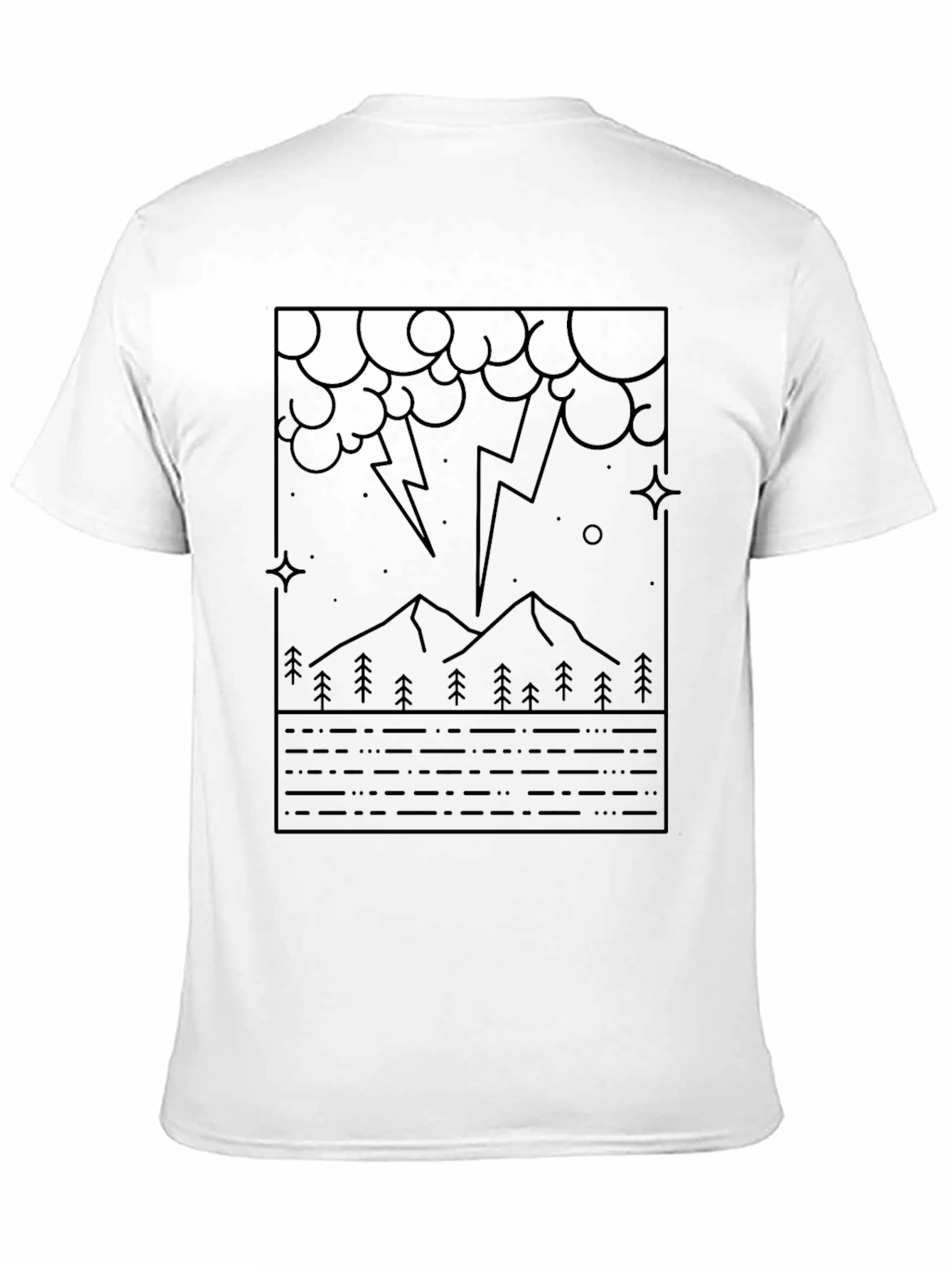 Geometric Lightning Mountain Graphic Tee