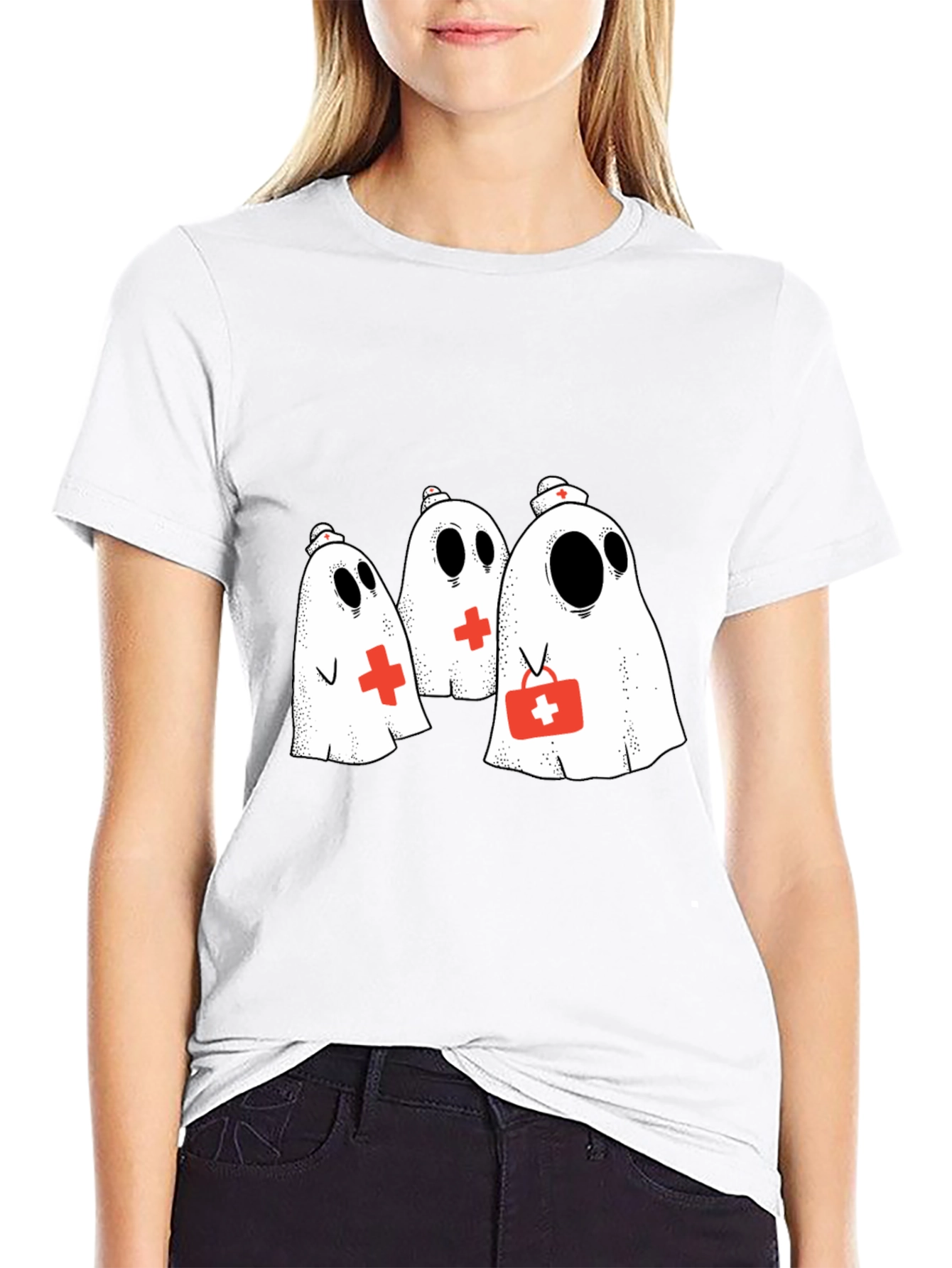 Nurse Ghost Graphic T-Shirt