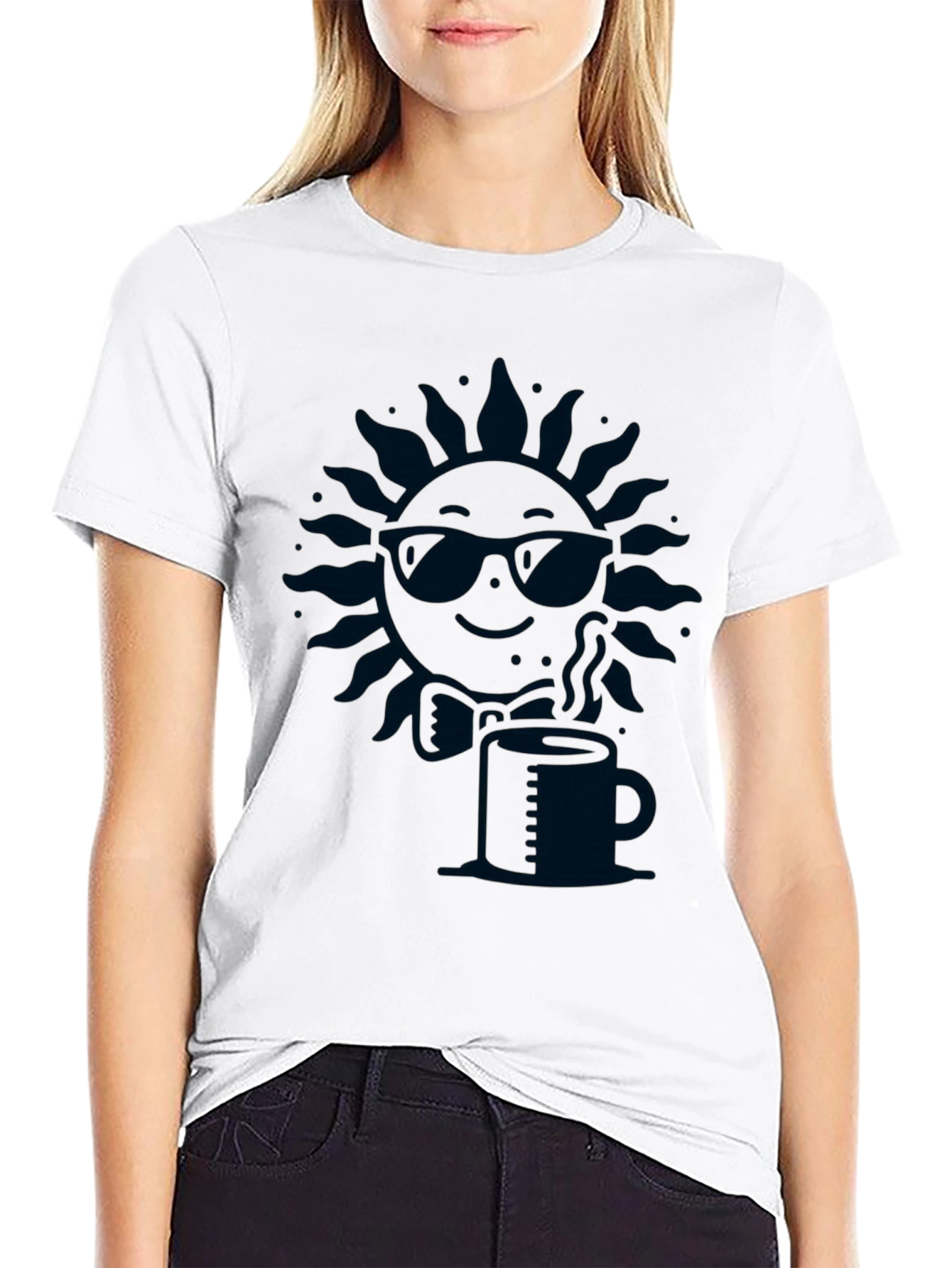 Cool Sun Coffee Tee - Stylish Graphic T-Shirt