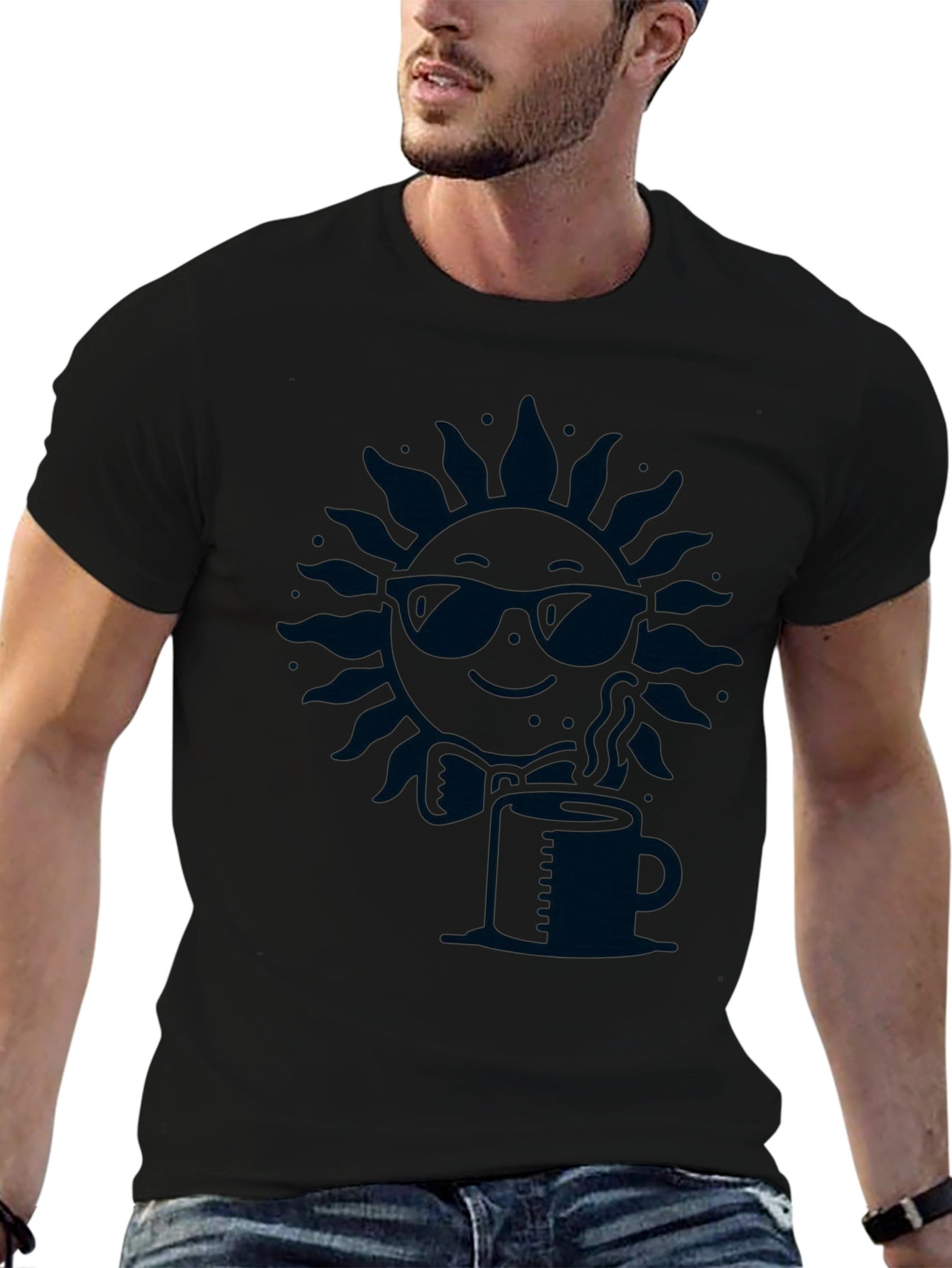Cool Sun Coffee Tee - Stylish Graphic T-Shirt