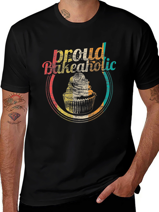 Proud Bakeaholic T-Shirt - Retro Cupcake Design
