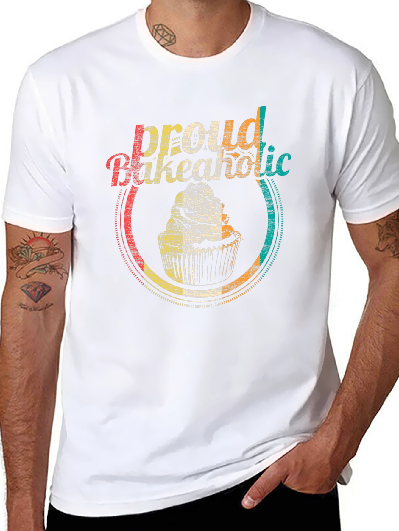 Proud Bakeaholic T-Shirt - Retro Cupcake Design