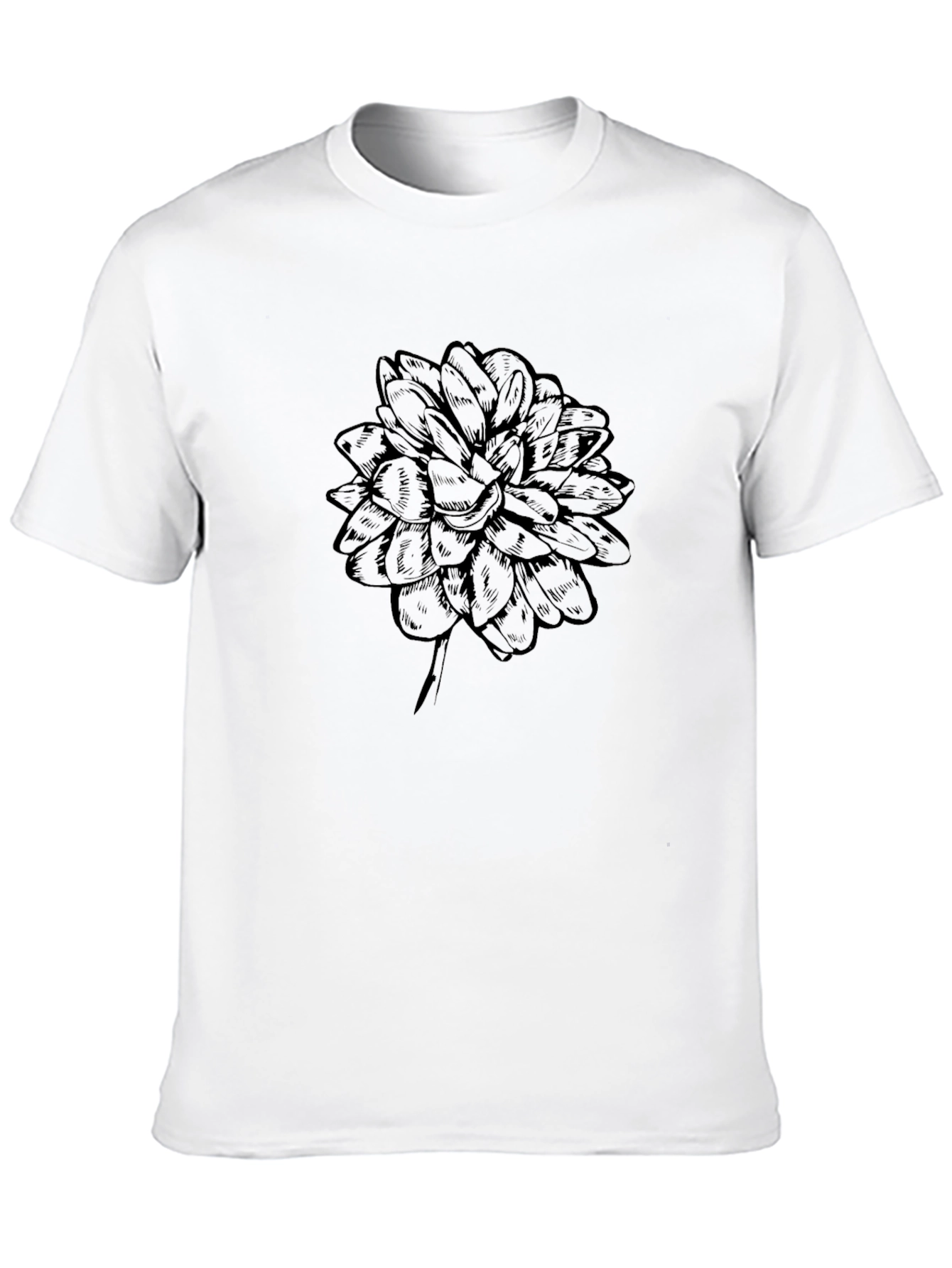 Black Flower Graphic Tee - Mens Casual Style