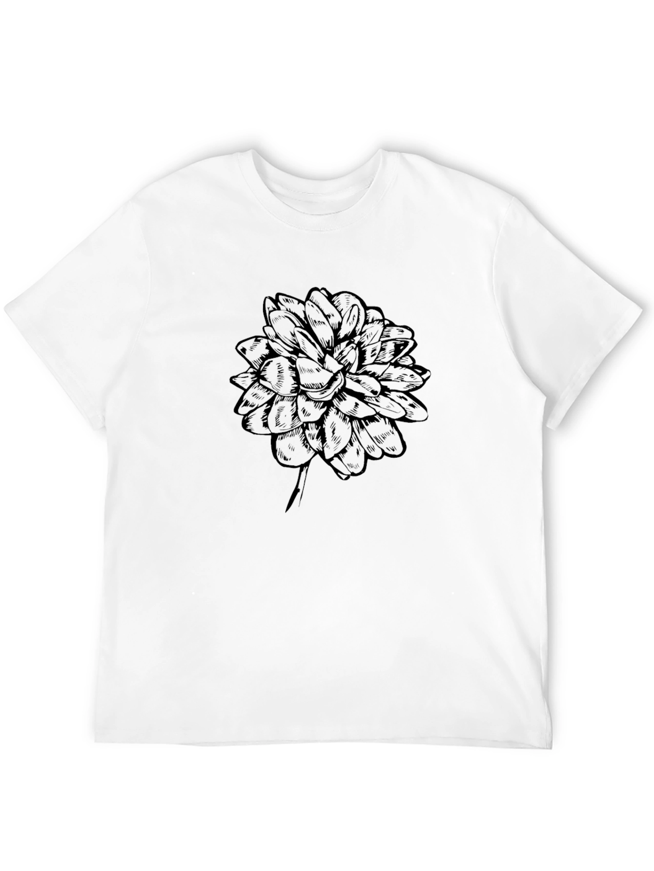 Black Flower Graphic Tee - Mens Casual Style