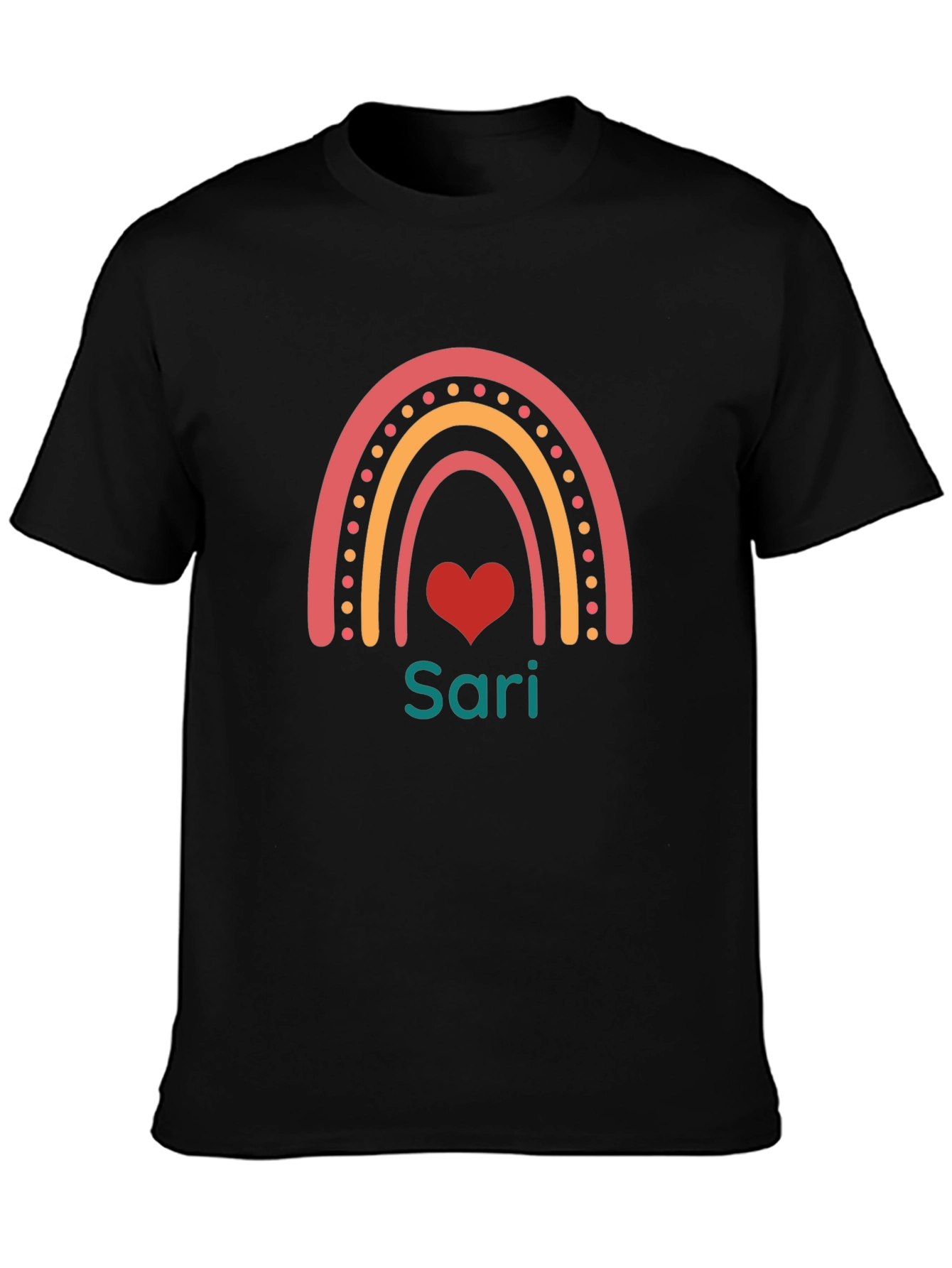 Sari Rainbow Heart Tee - Custom Name Shirt