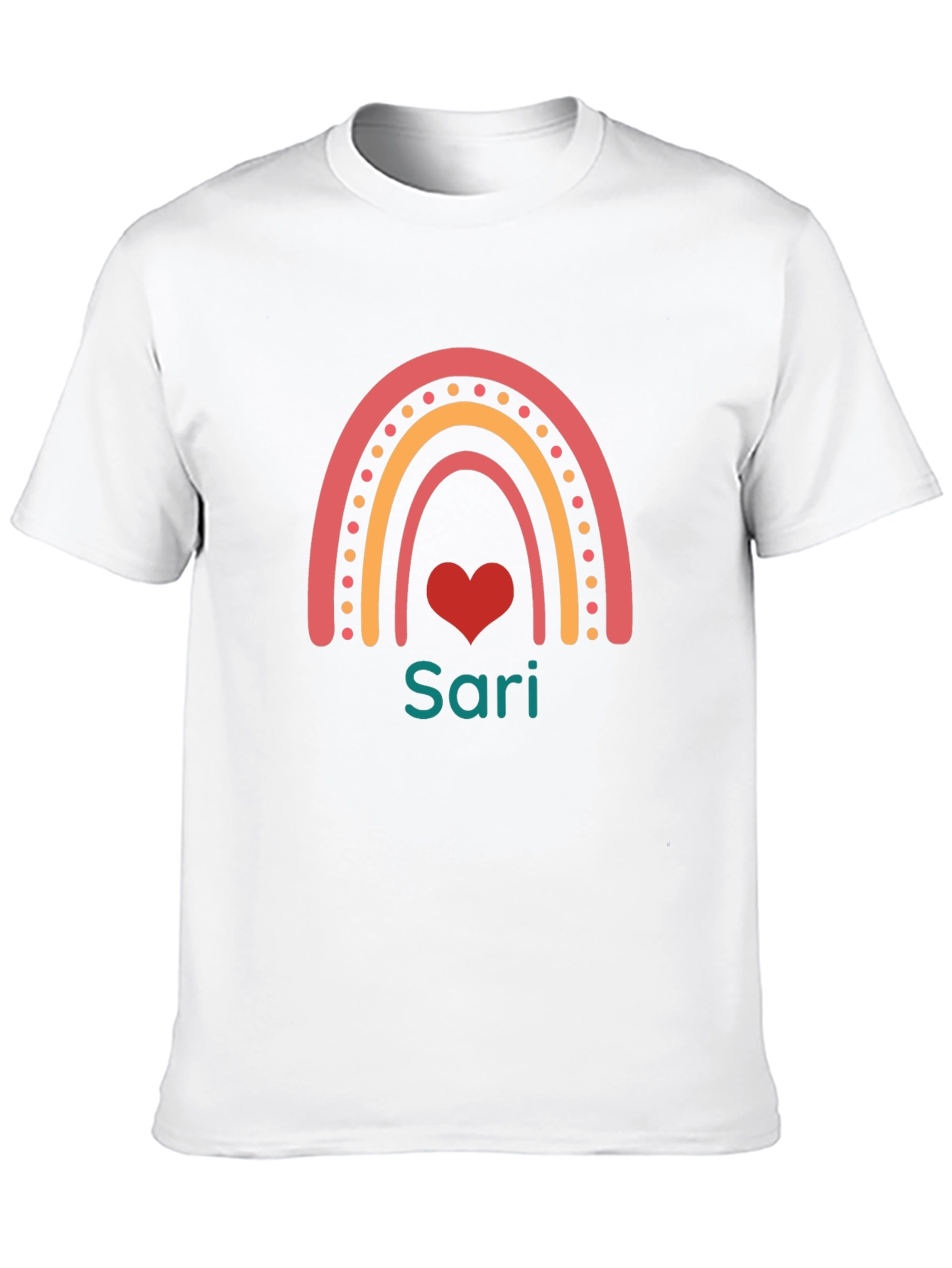 Sari Rainbow Heart Tee - Custom Name Shirt