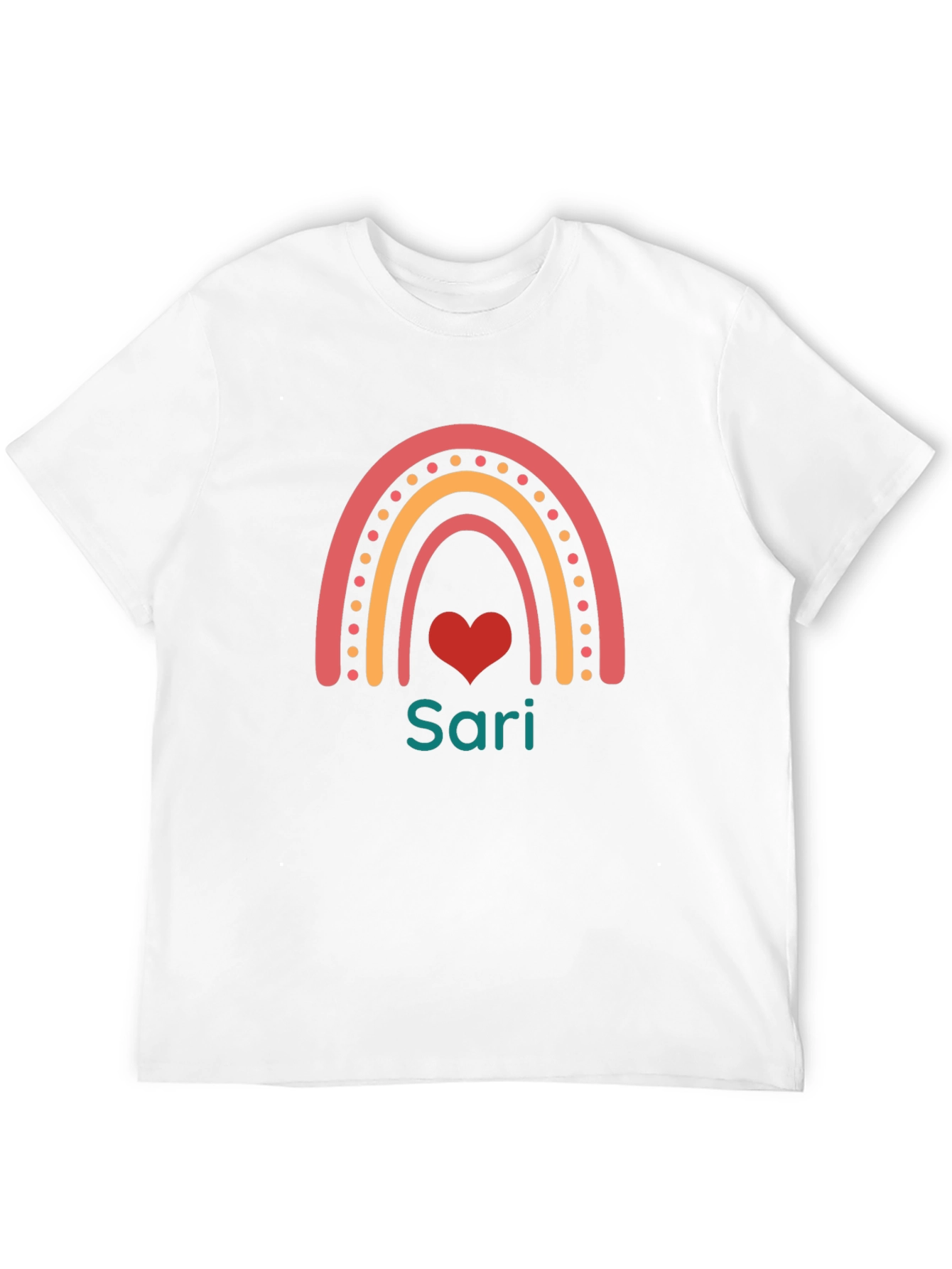 Sari Rainbow Heart Tee - Custom Name Shirt