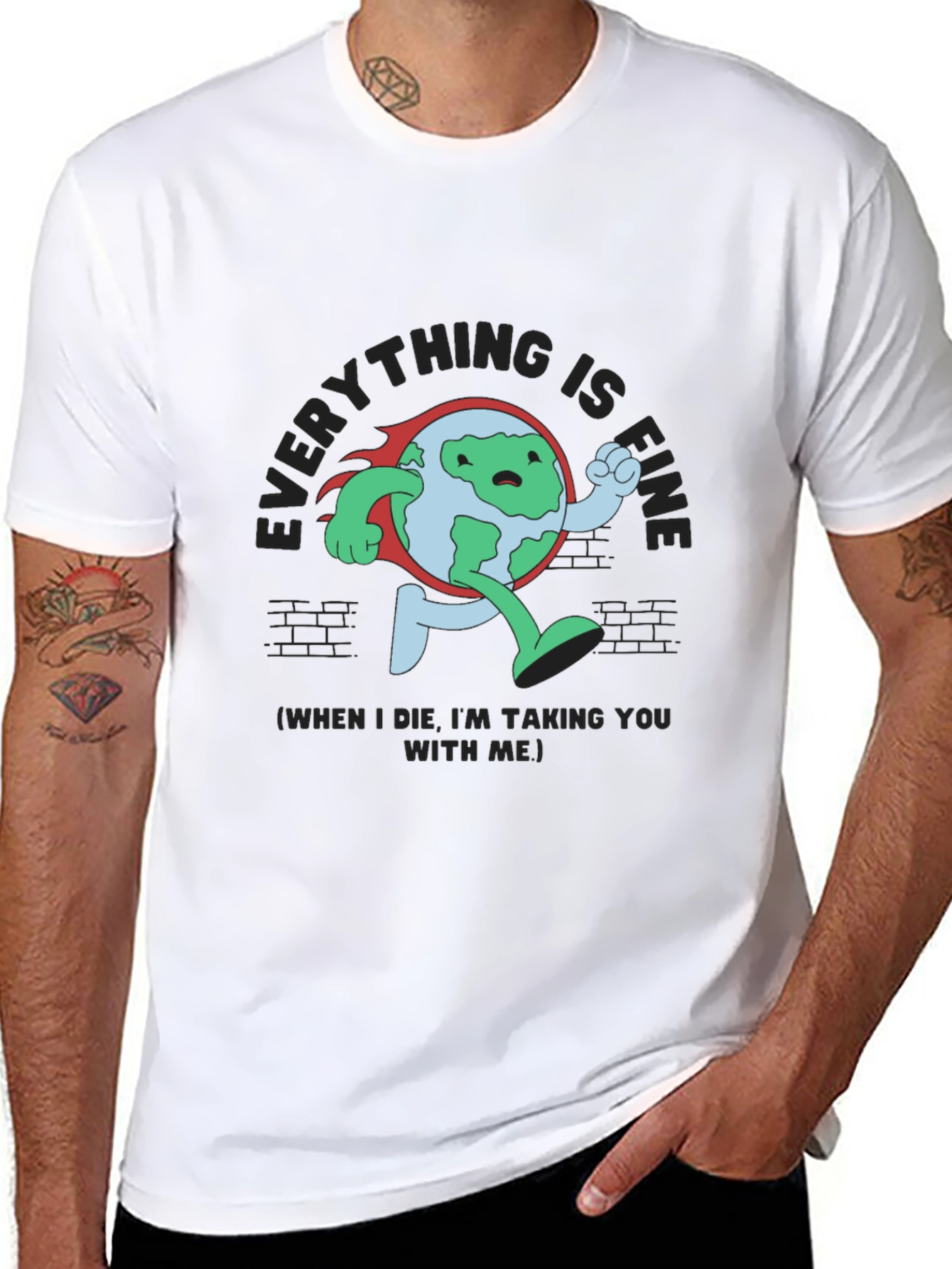 Everything Is Fine Running Earth Black T-Shirt