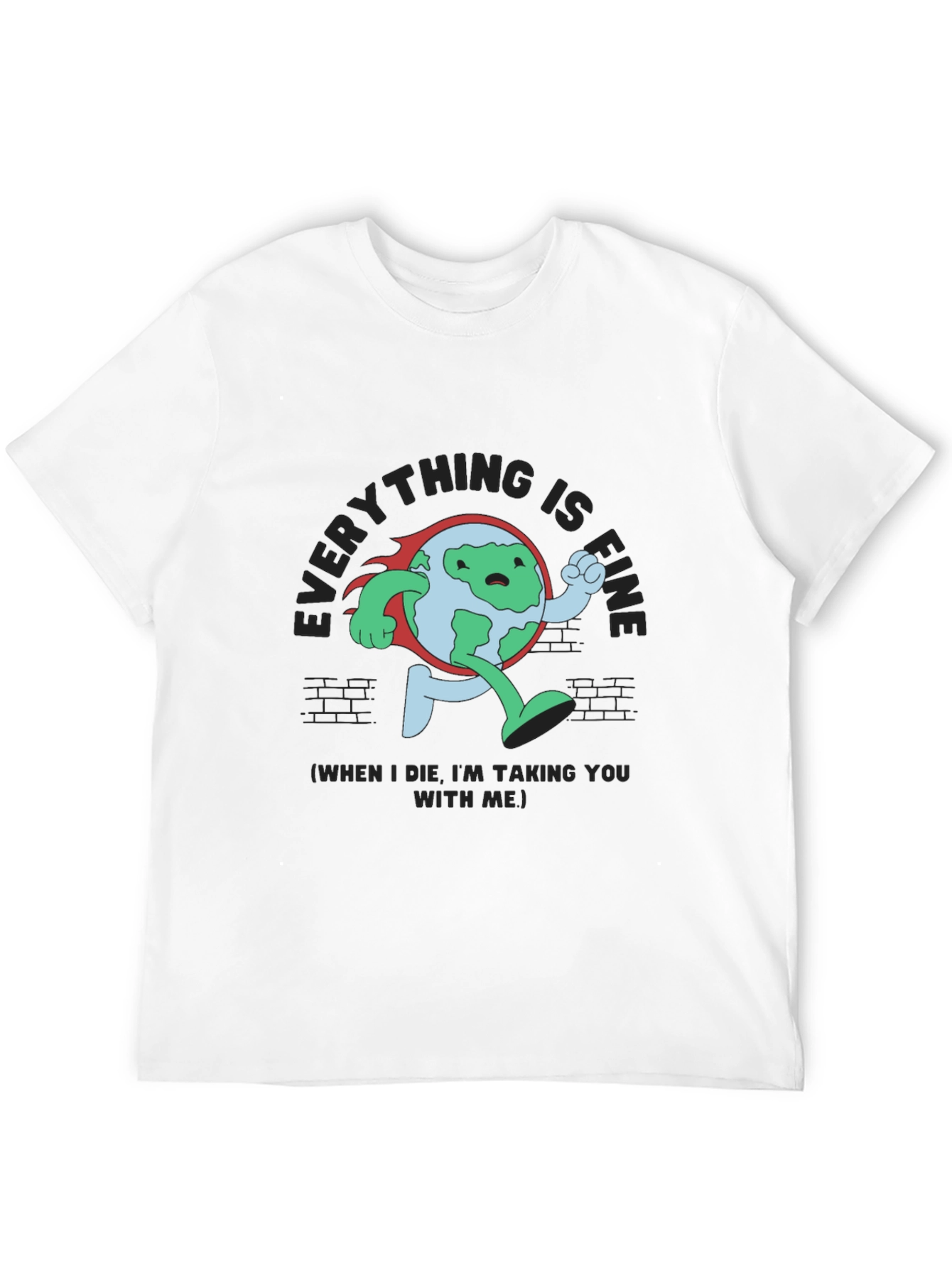 Everything Is Fine Running Earth Black T-Shirt