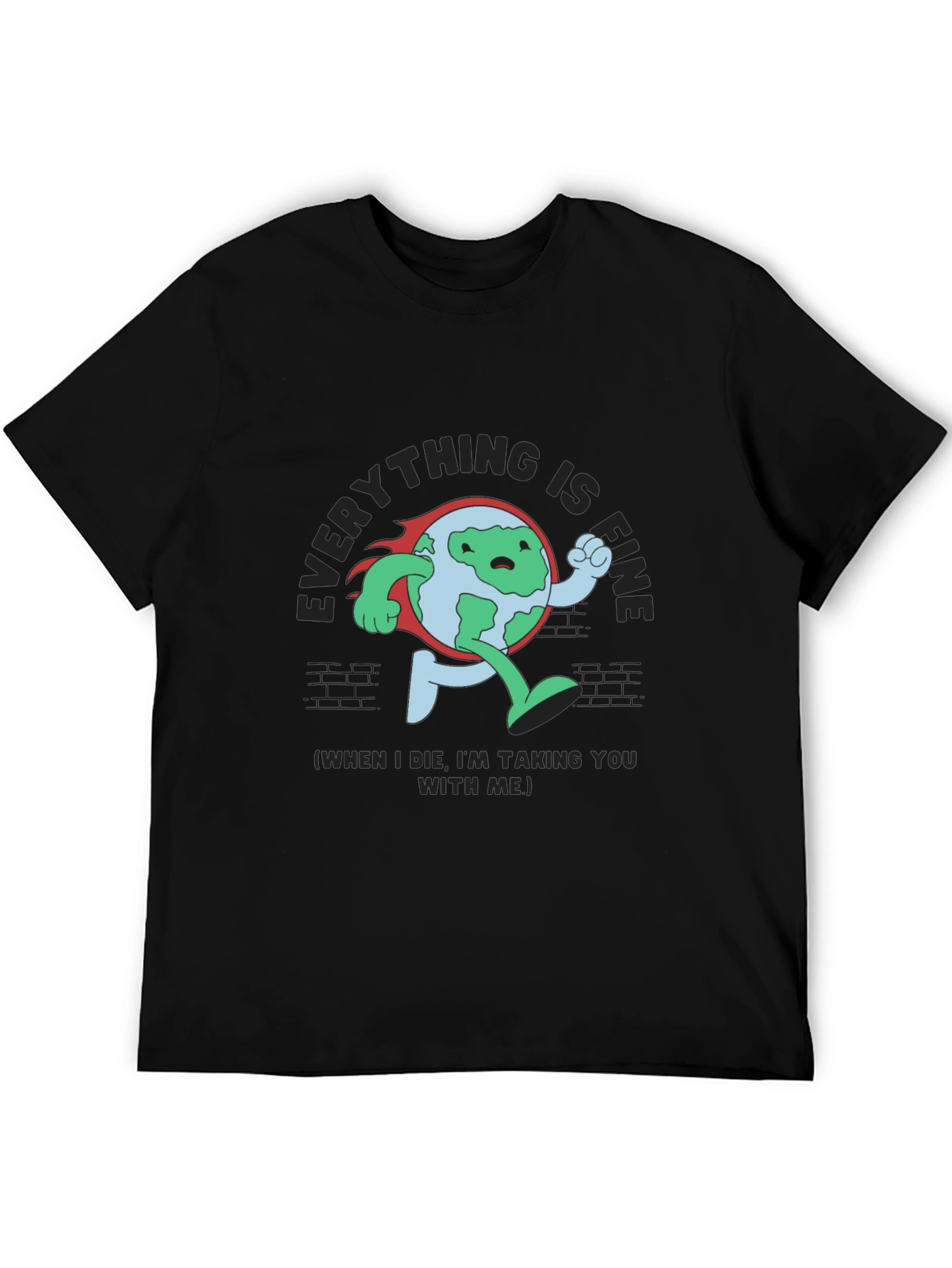 Everything Is Fine Running Earth Black T-Shirt