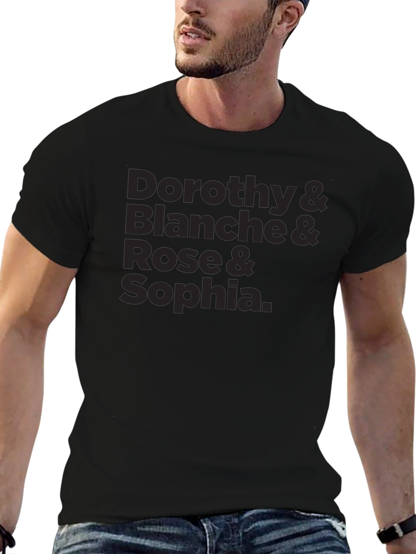 Golden Girls Names Black T-Shirt