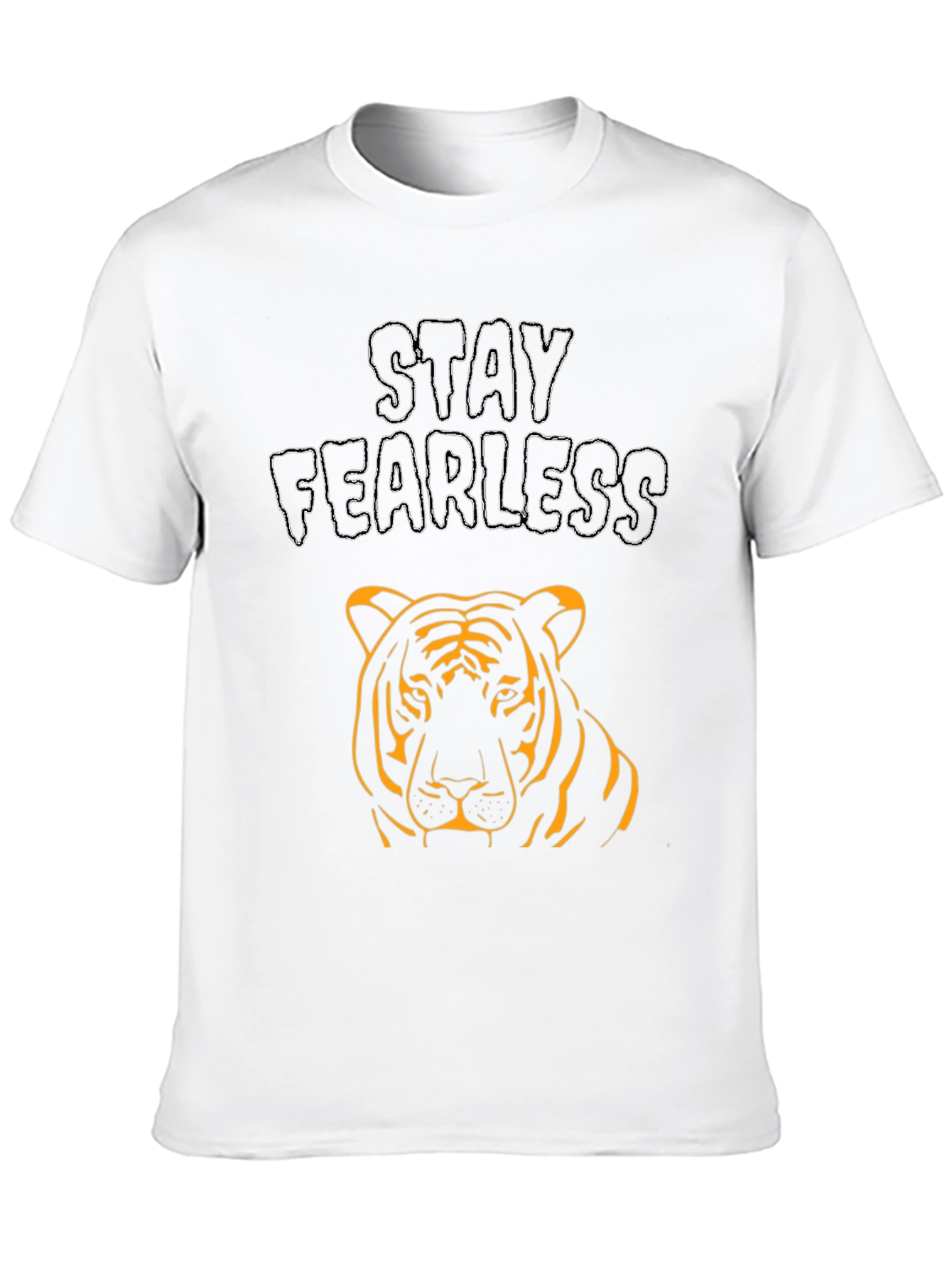 Stay Fearless Tiger Graphic Black T-Shirt