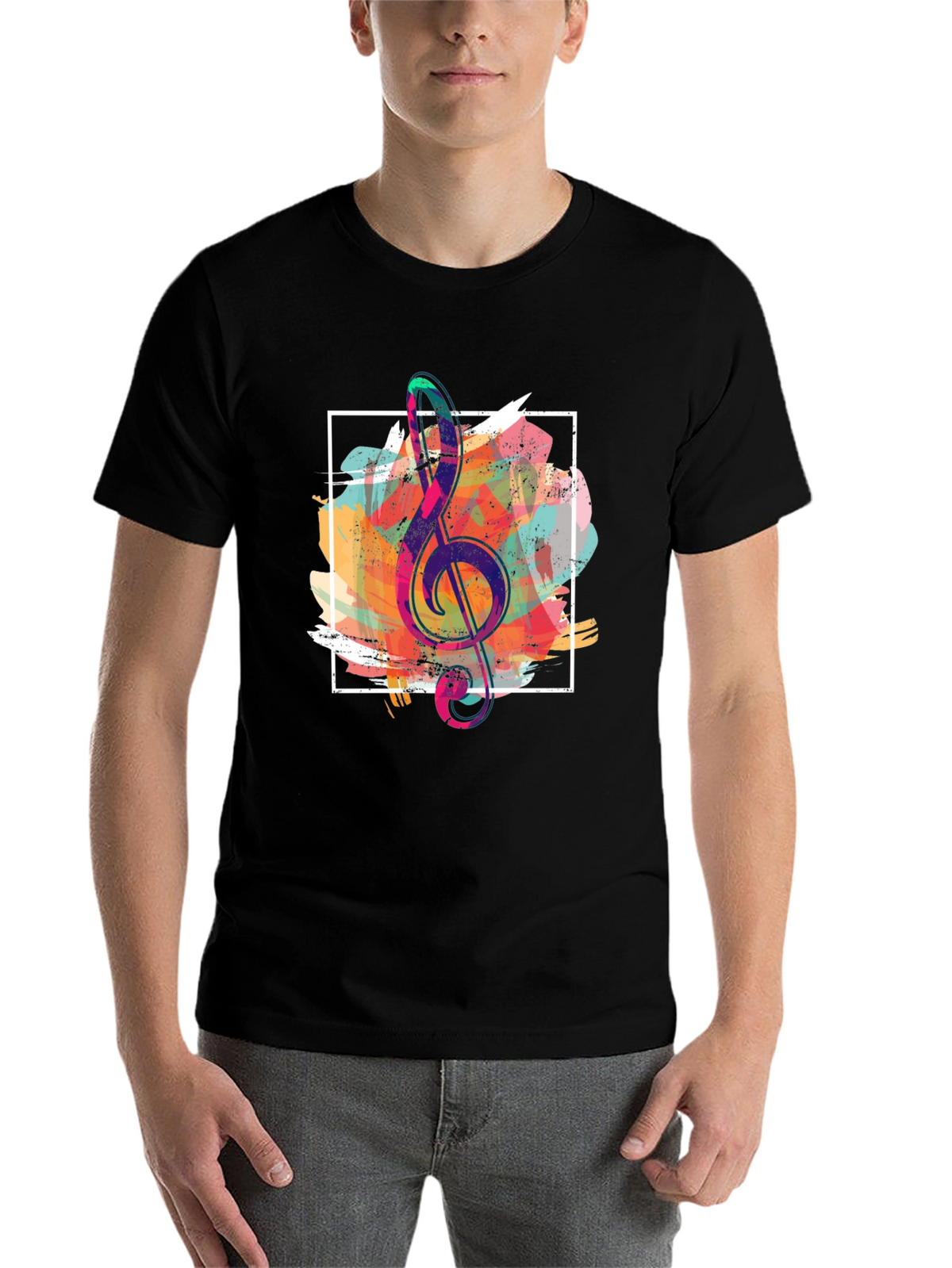 Abstract Treble Clef Graphic Tee