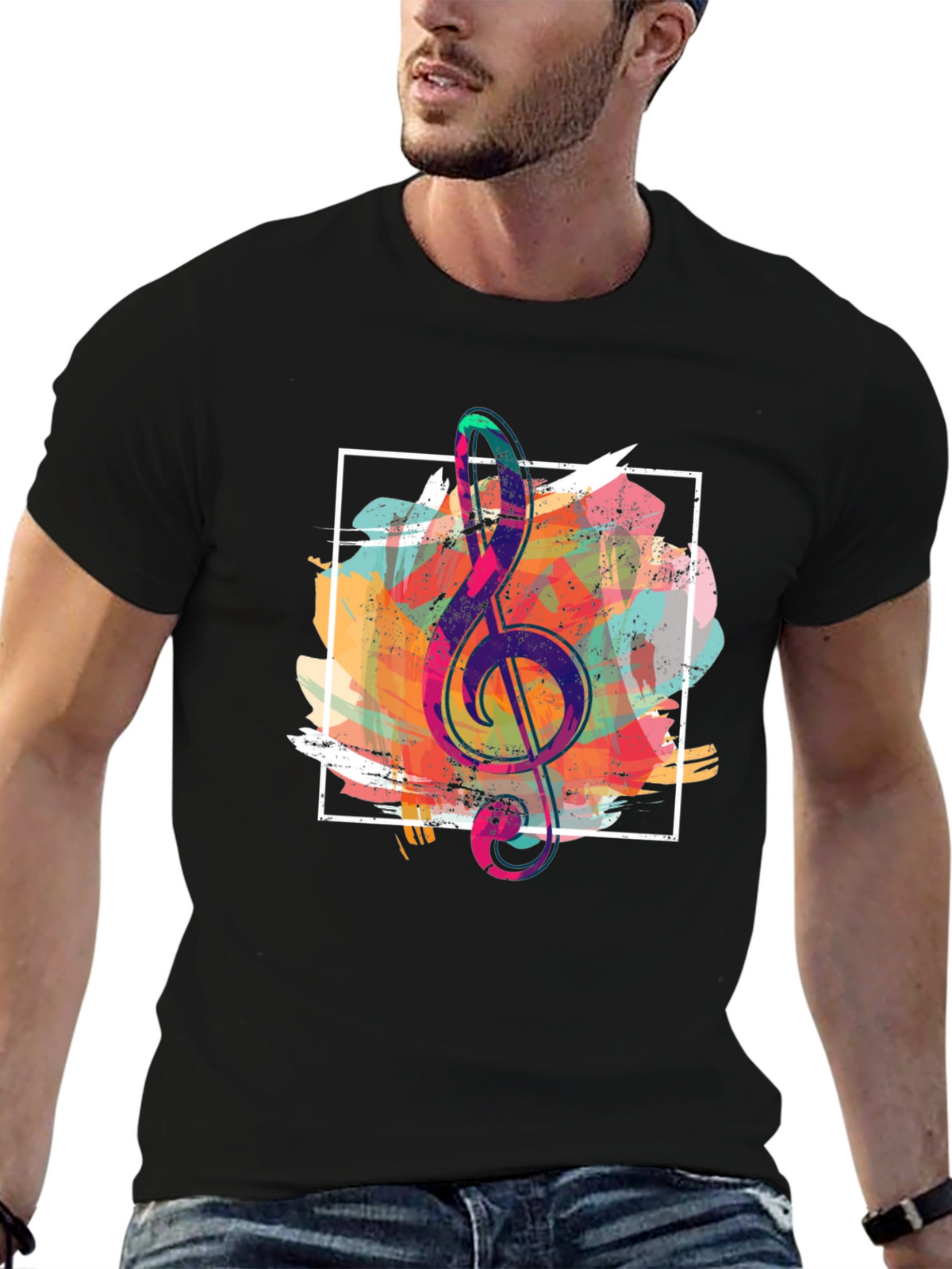 Abstract Treble Clef Graphic Tee