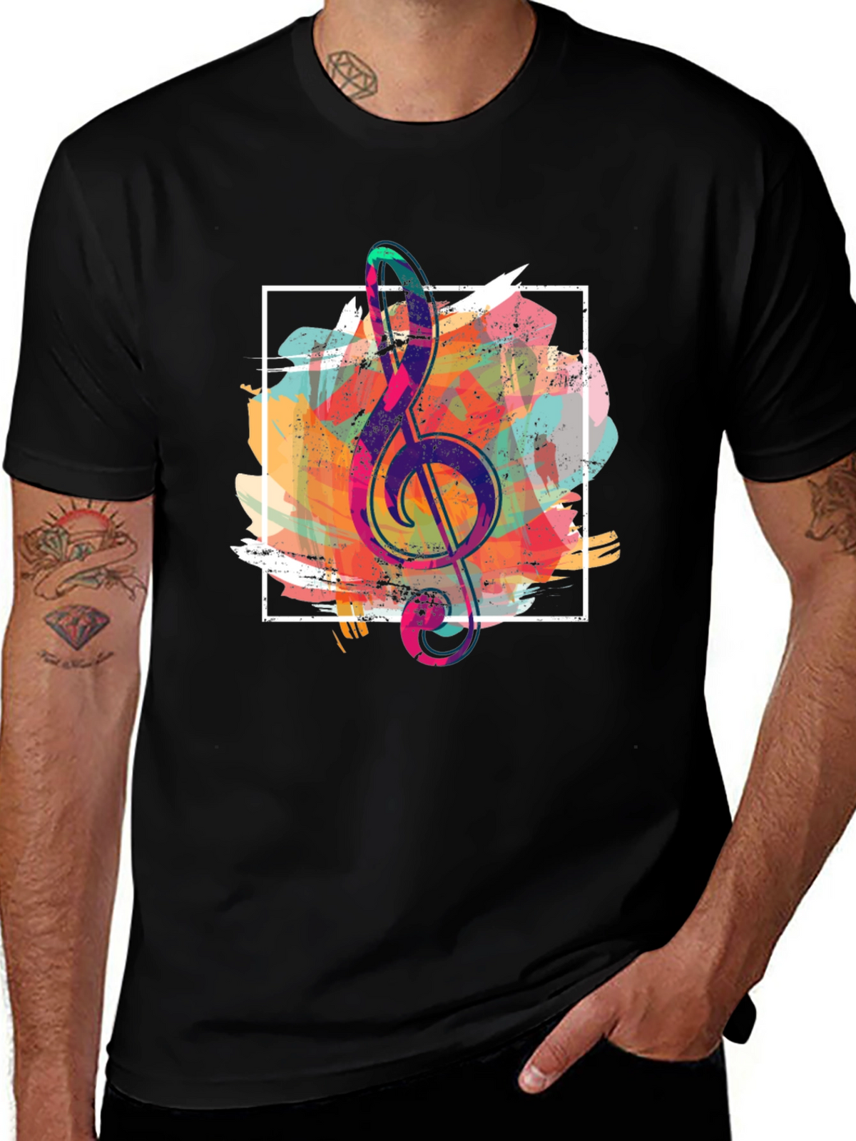 Abstract Treble Clef Graphic Tee