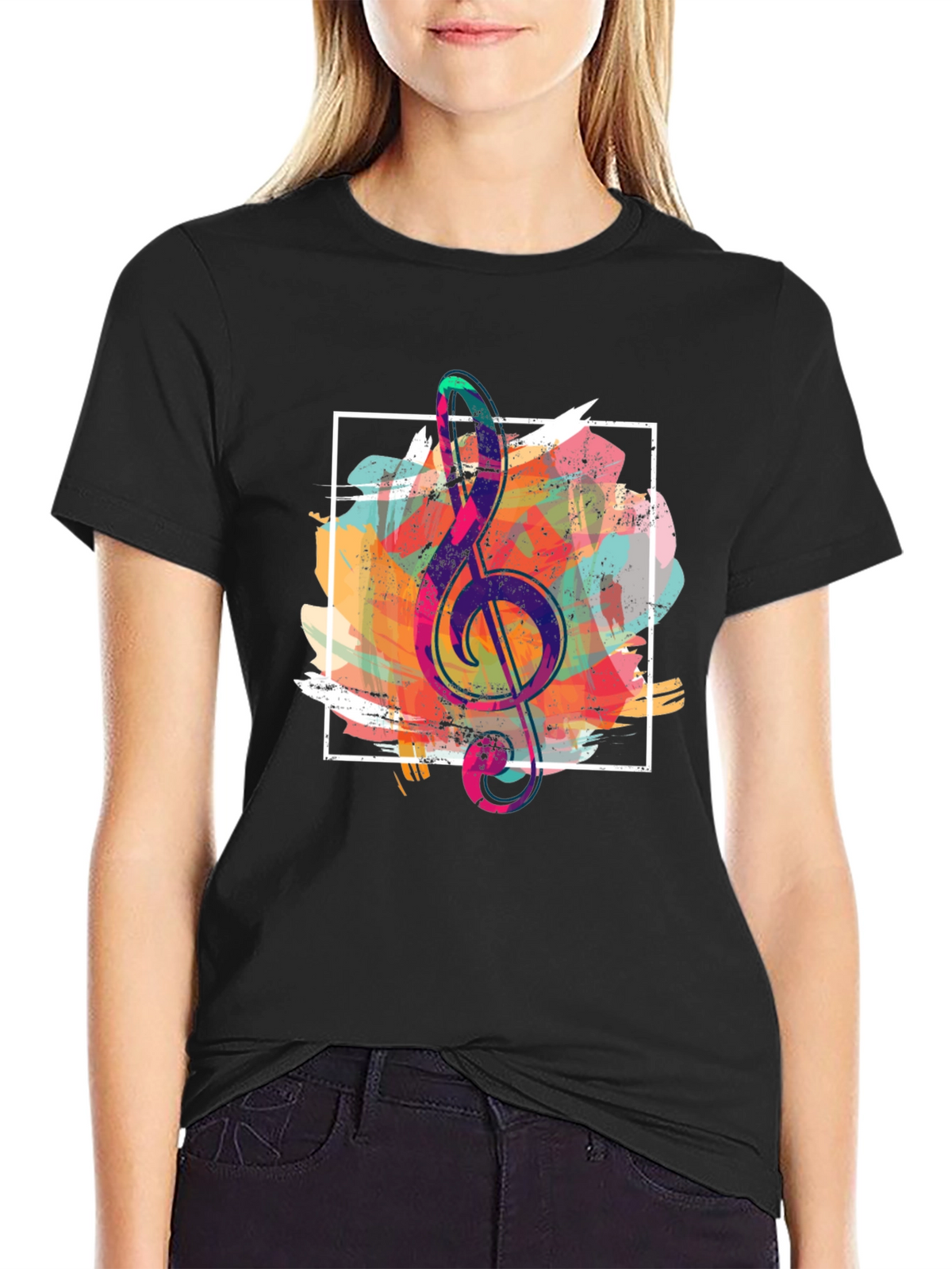 Abstract Treble Clef Graphic Tee