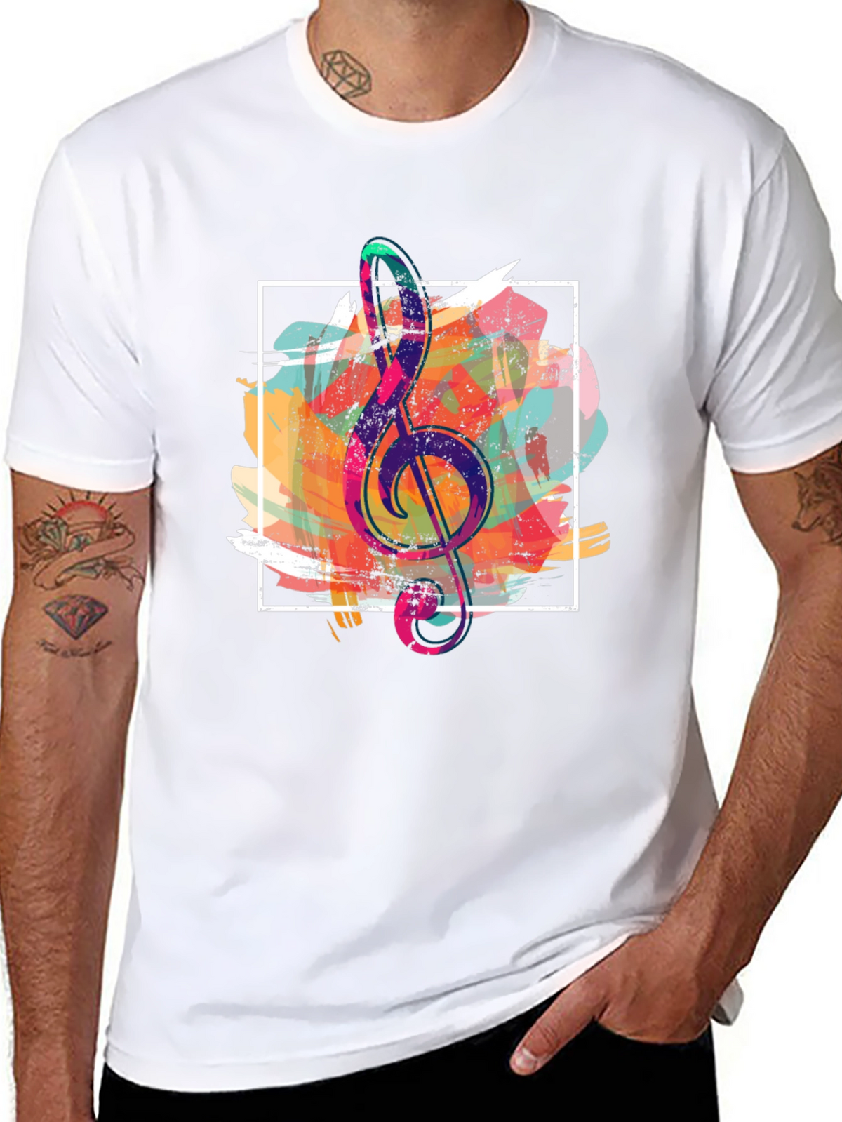 Abstract Treble Clef Graphic Tee