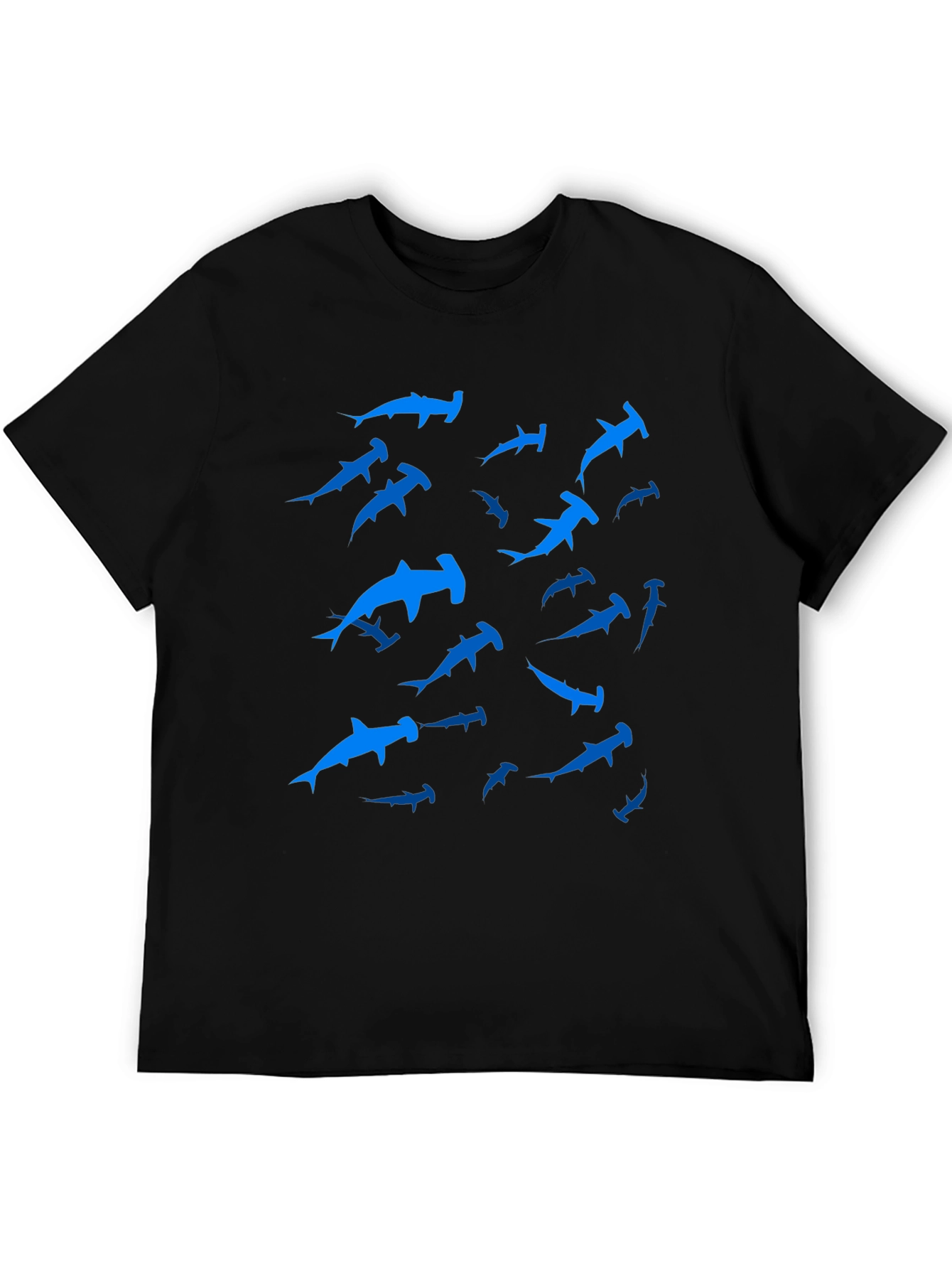 Hammerhead Sharks Black Crewneck T-Shirt