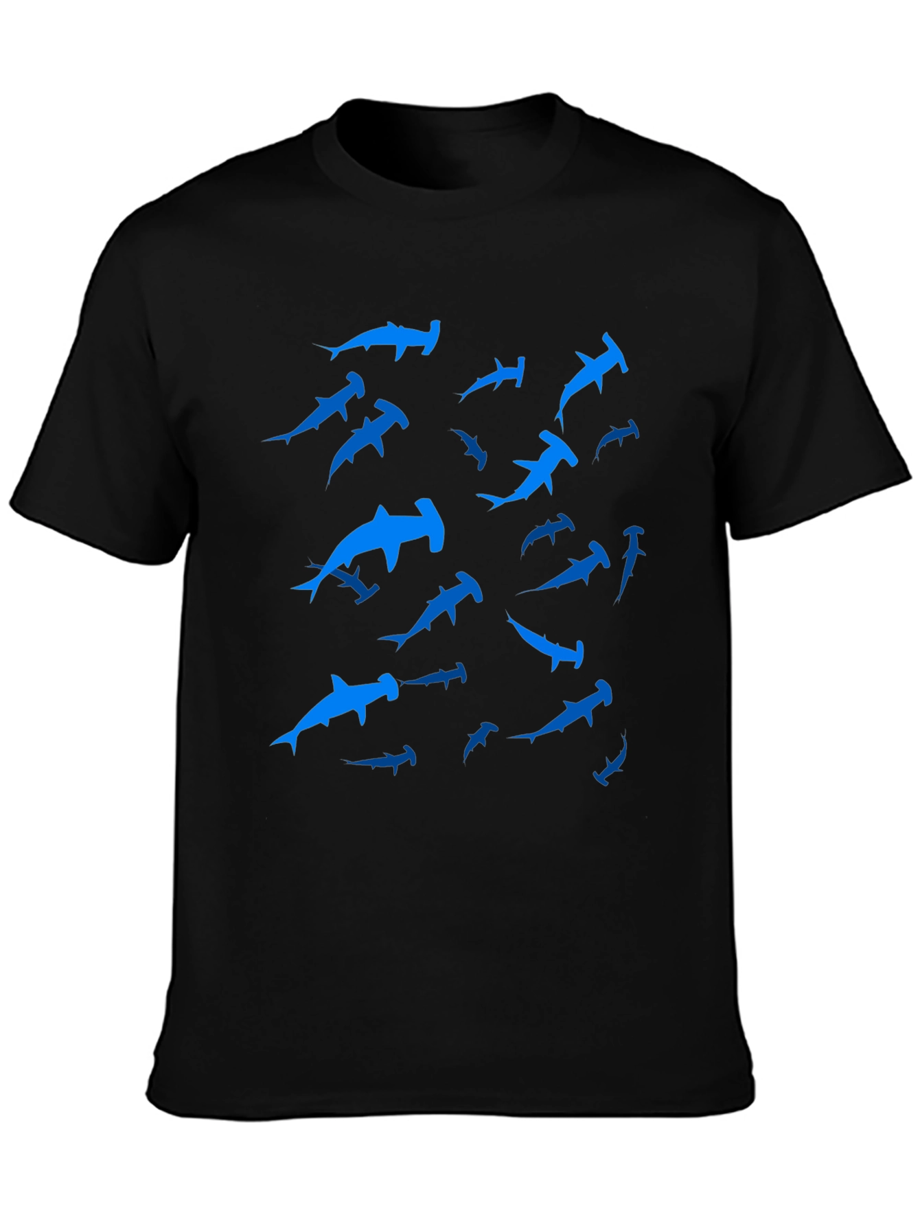 Hammerhead Sharks Black Crewneck T-Shirt
