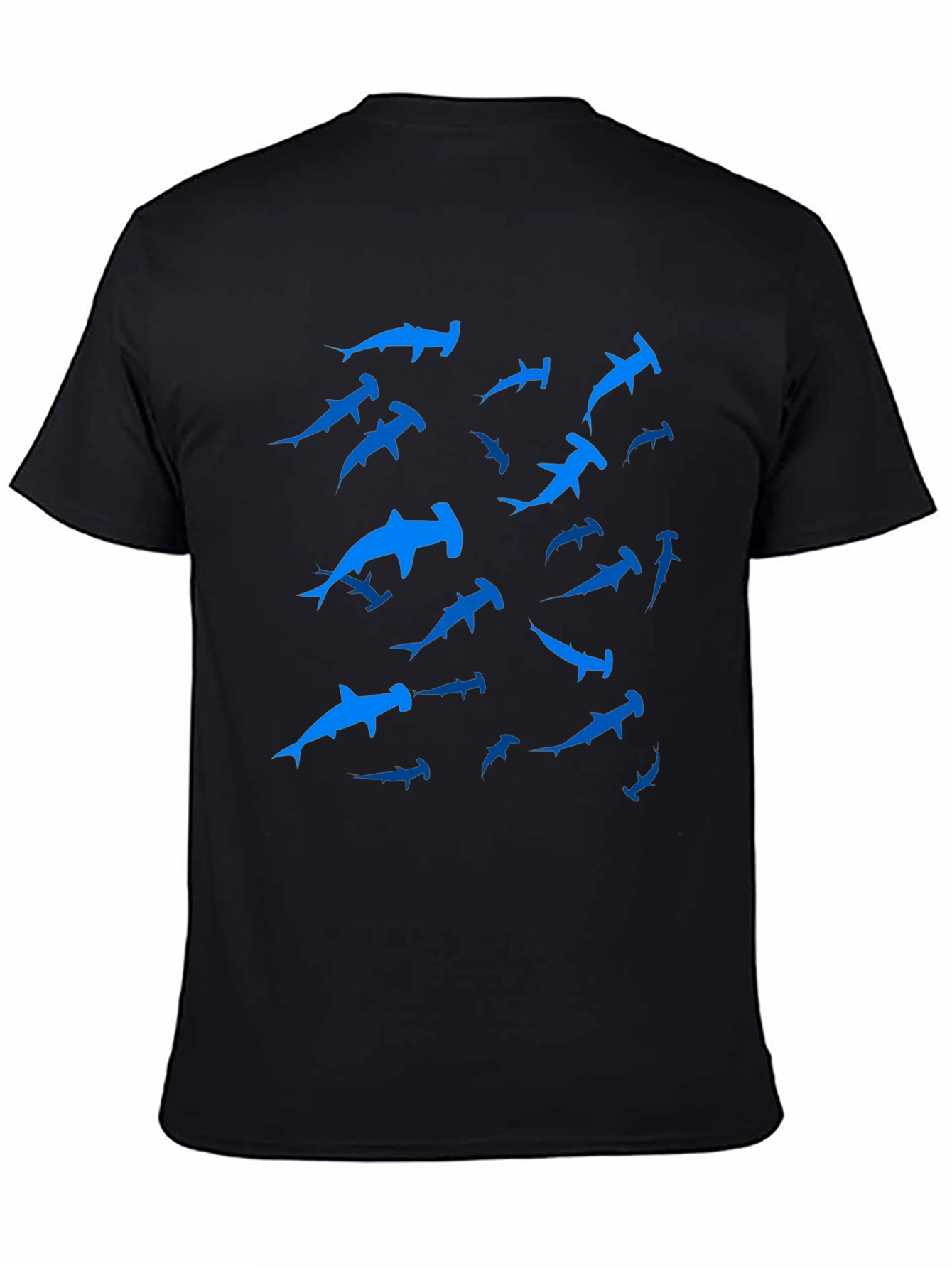 Hammerhead Sharks Black Crewneck T-Shirt