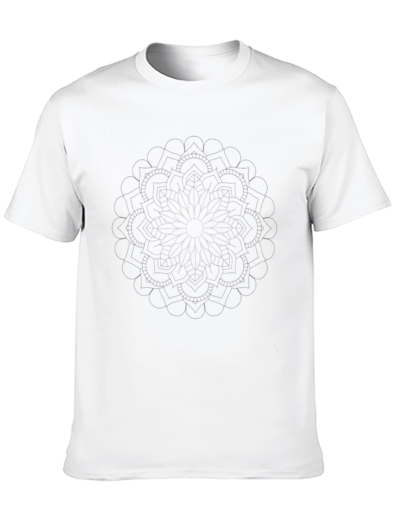 Geometric Mandala Print Black T-Shirt