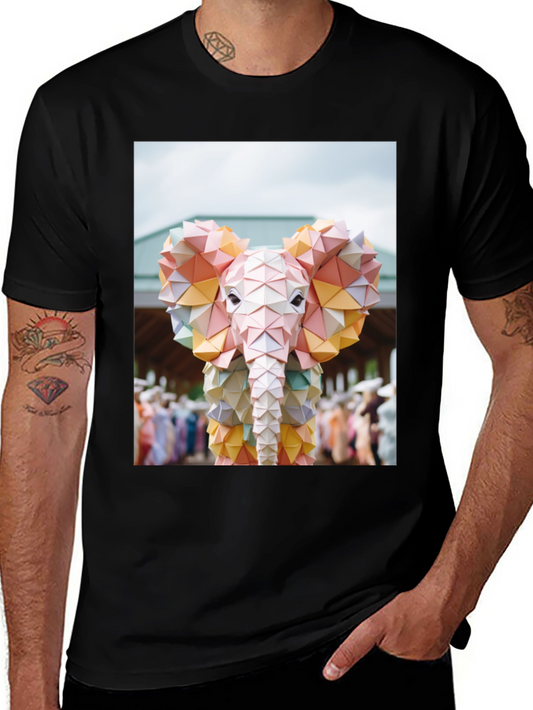 Origami Elephant Graphic Tee - Soft Cotton Comfort