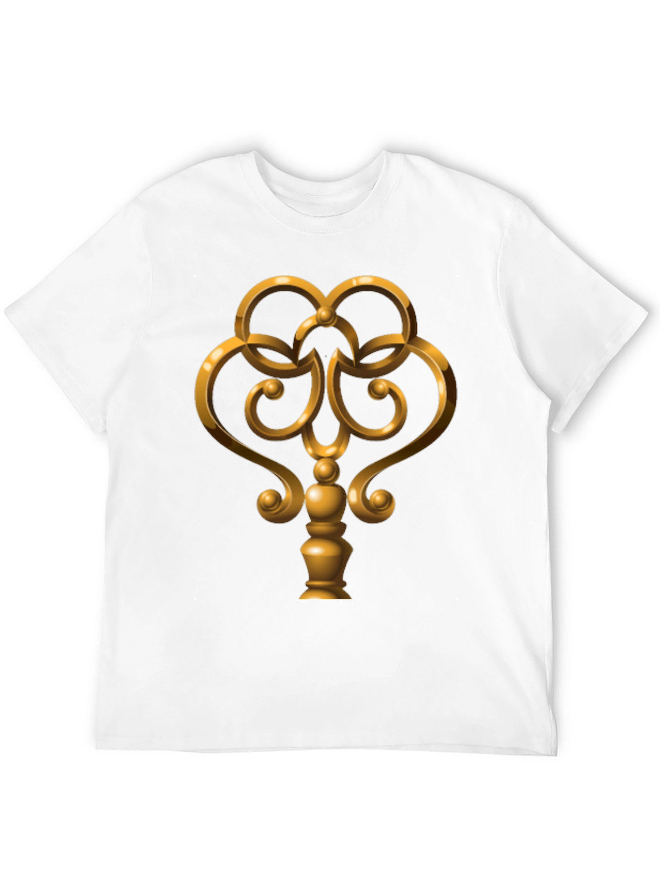 Golden Key Graphic Tee - Black Cotton Casual Wear