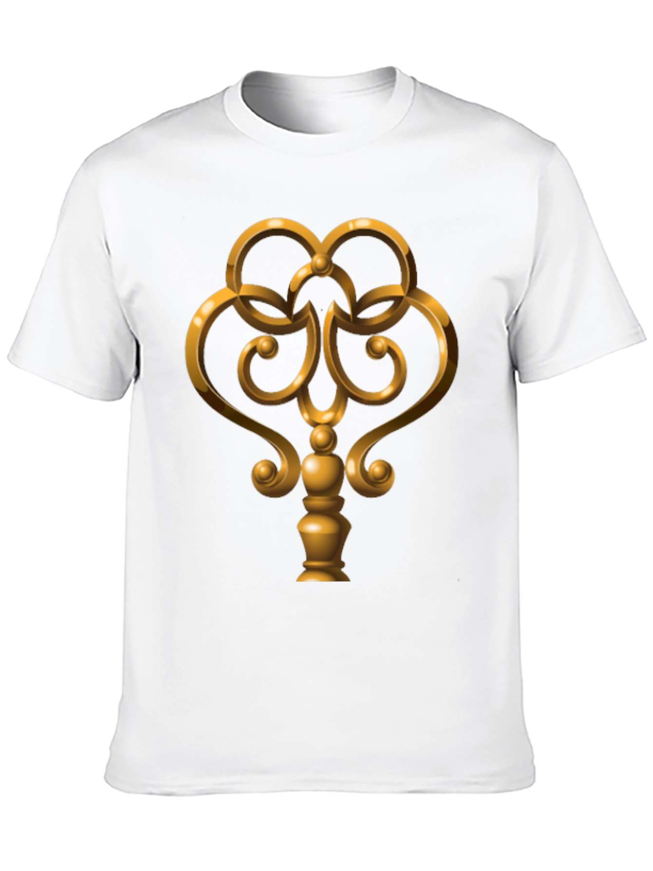 Golden Key Graphic Tee - Black Cotton Casual Wear
