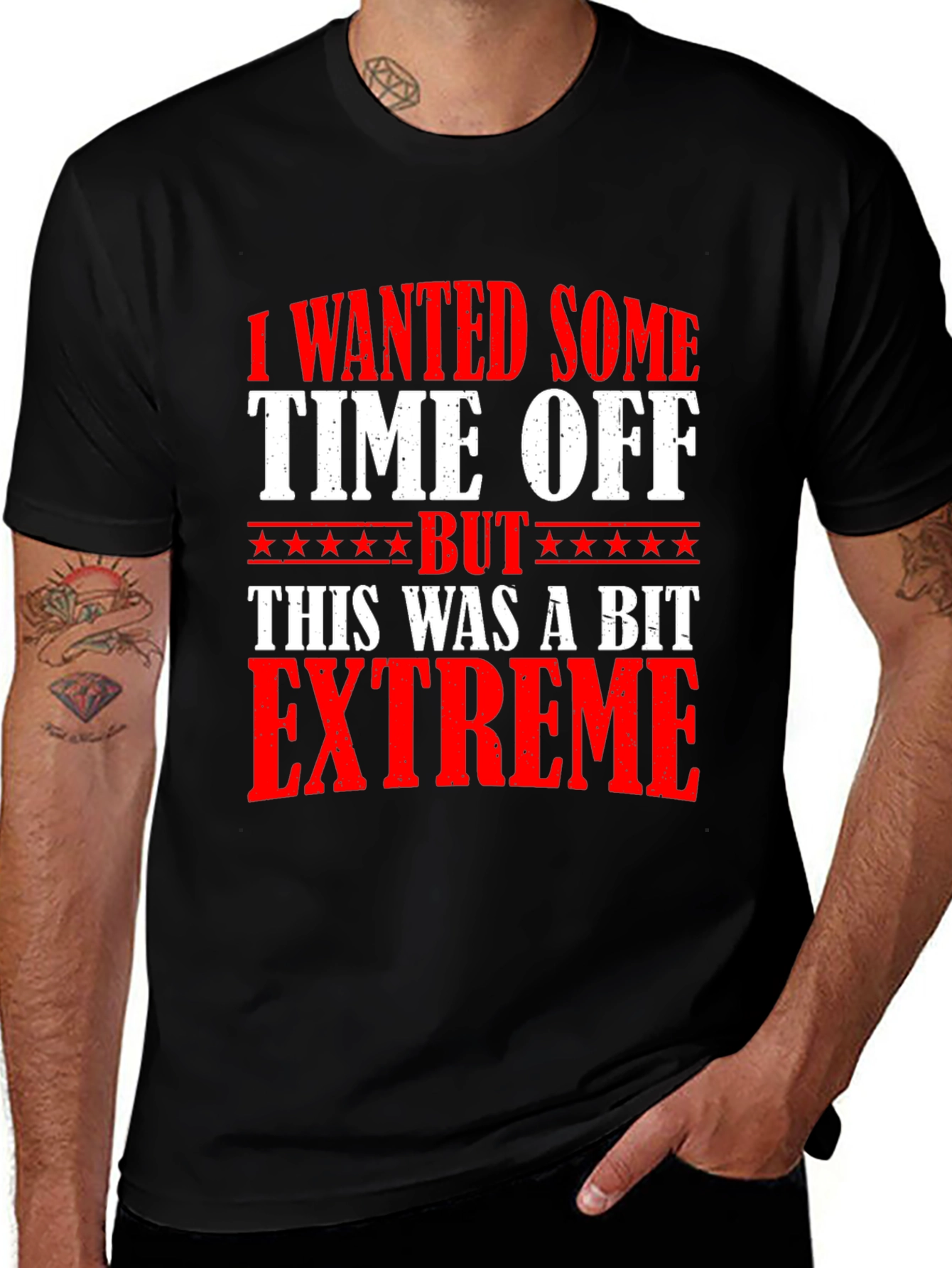 Extreme Time Off Black Graphic Tee