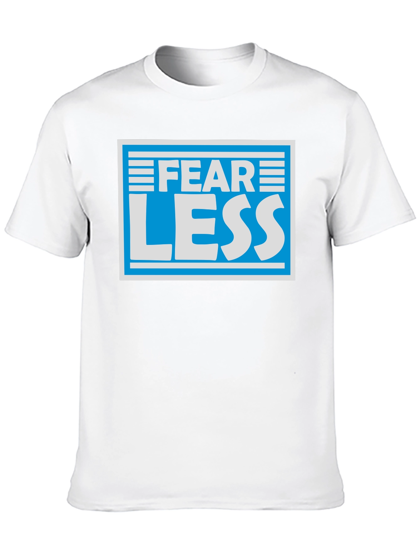 Fear Less Graphic T-Shirt - Blue & White Design