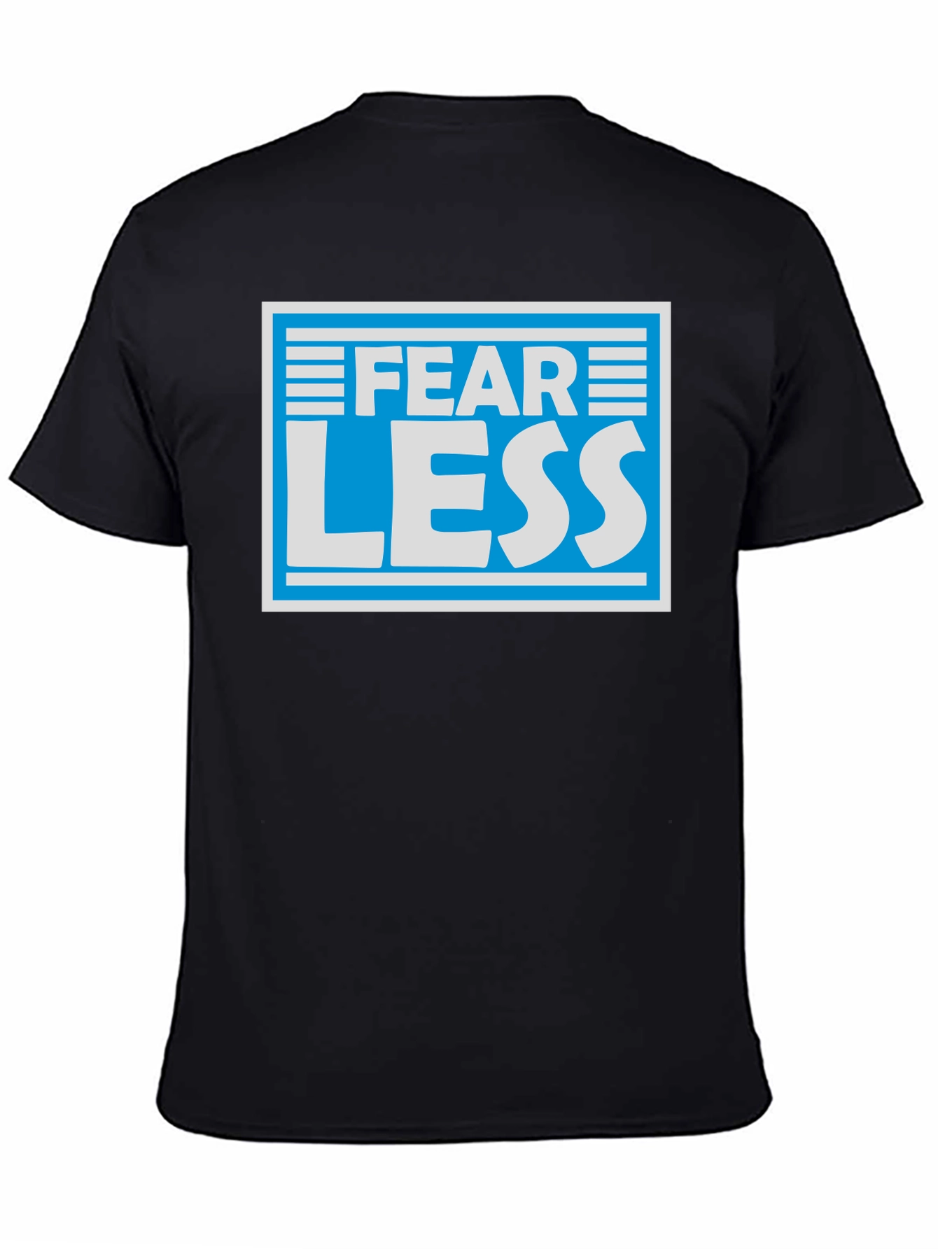 Fear Less Graphic T-Shirt - Blue & White Design
